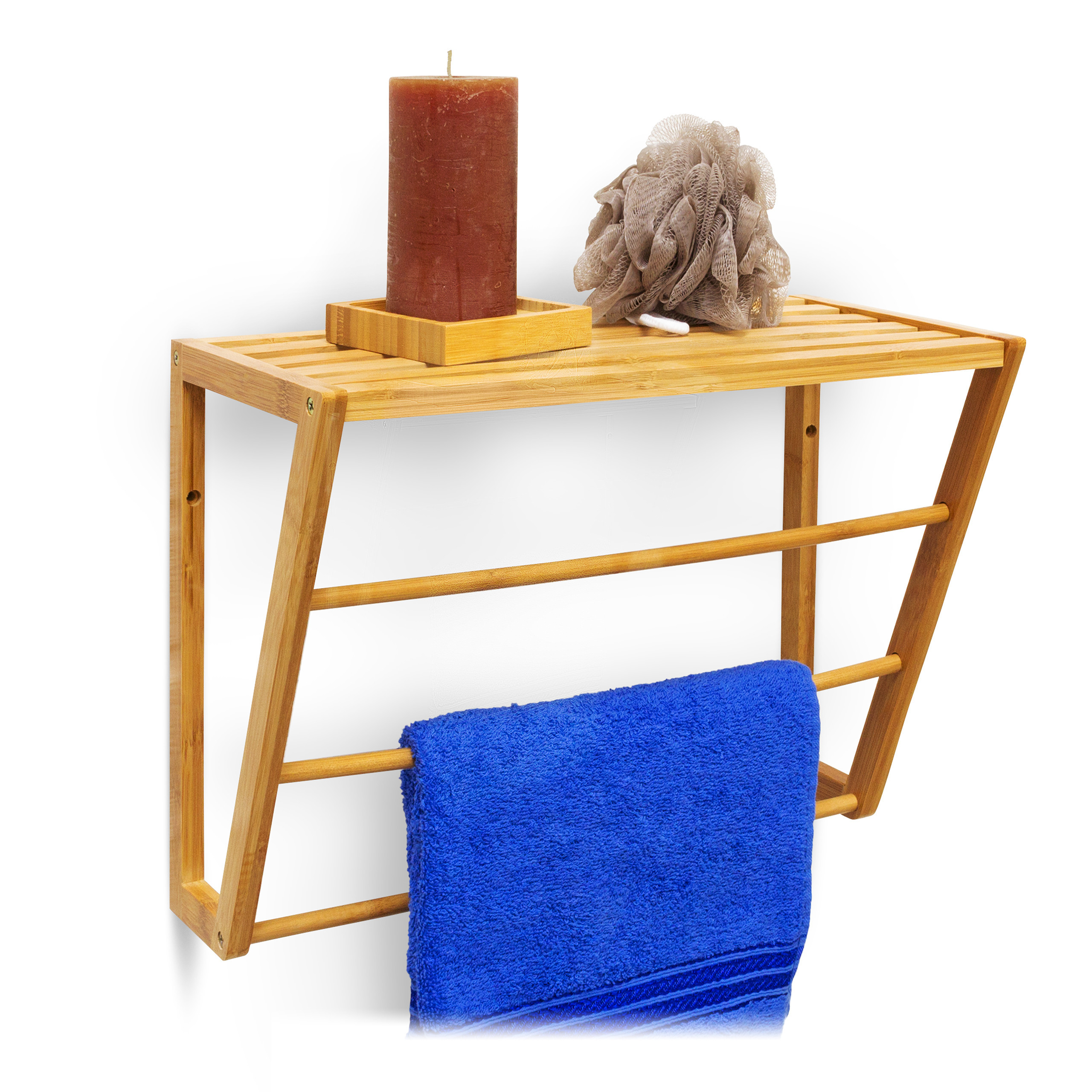 Towel Holder In Natural - (w)42 X (h)30 X (d)20 Cm