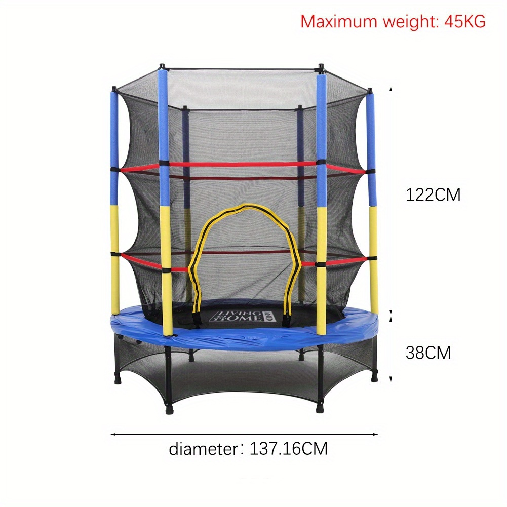 LIVINGANDHOME 4.5FT Trampoline with Enclosure Net and Steel Frame