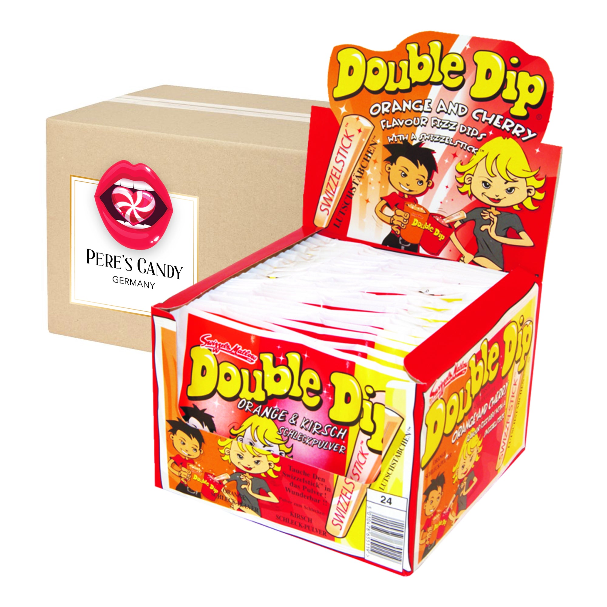 Swizzels Double Dip Orange And Cherry 24pcs