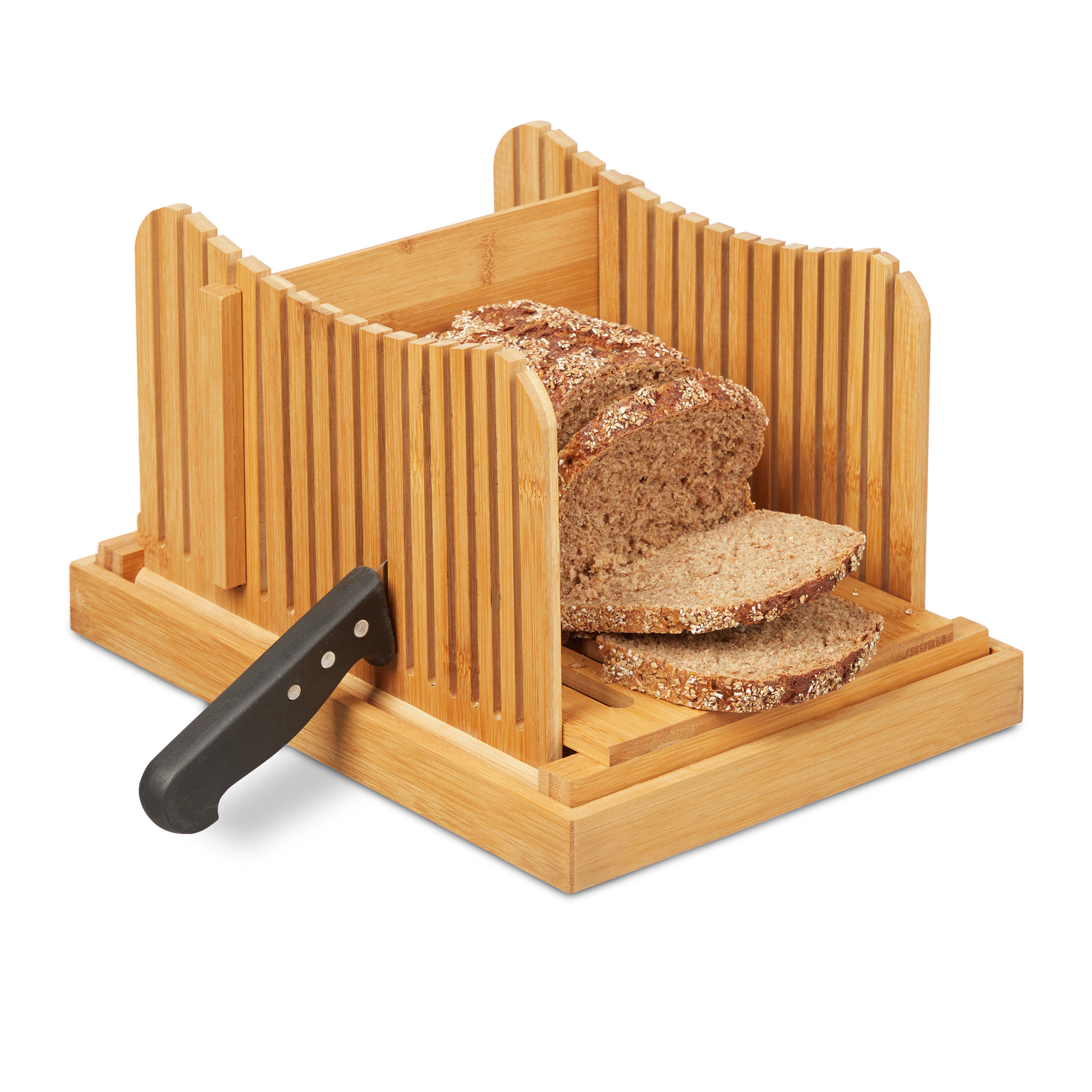 TEMU Cortador de pan plegable, superficie ajustable, bambú, natural, 19.5 .5 x cm, tabla plegable con recogemigas, para cocina, mesa de desayuno y