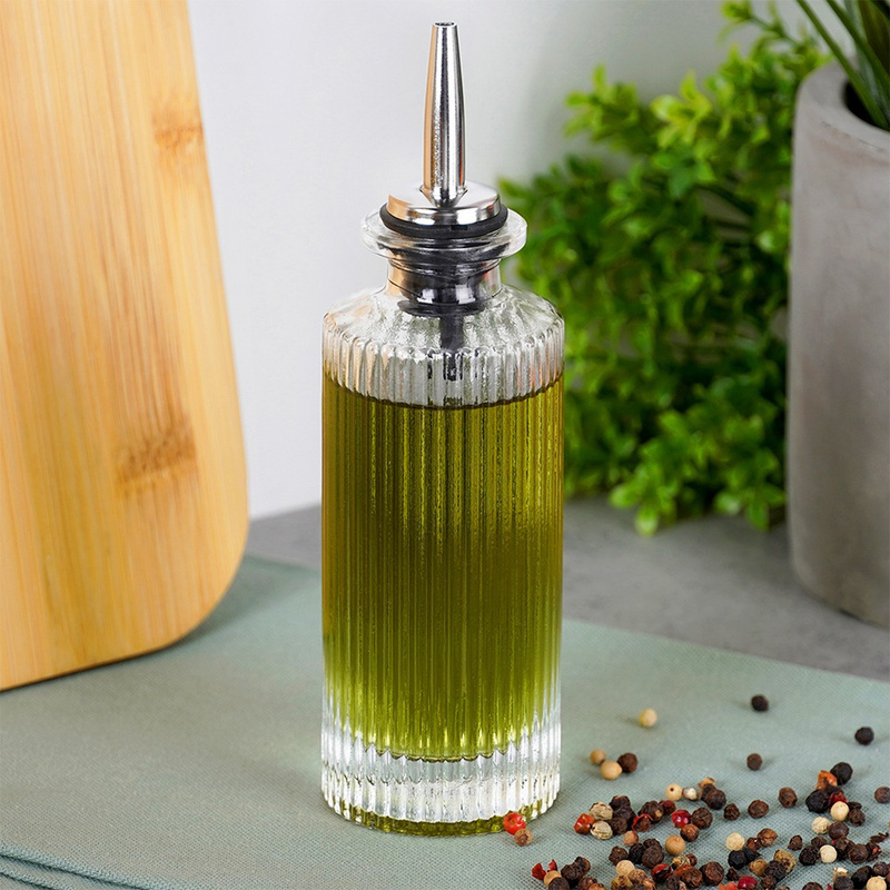 TEMU Glass Oil And Vinegar Bottle, 160 Ml