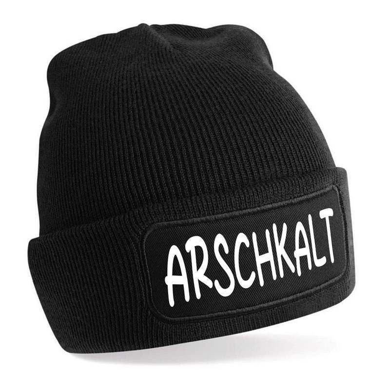 Image of Beanie Knit Hat With Slogan | Freezing Cold | | Pleasantly Soft |