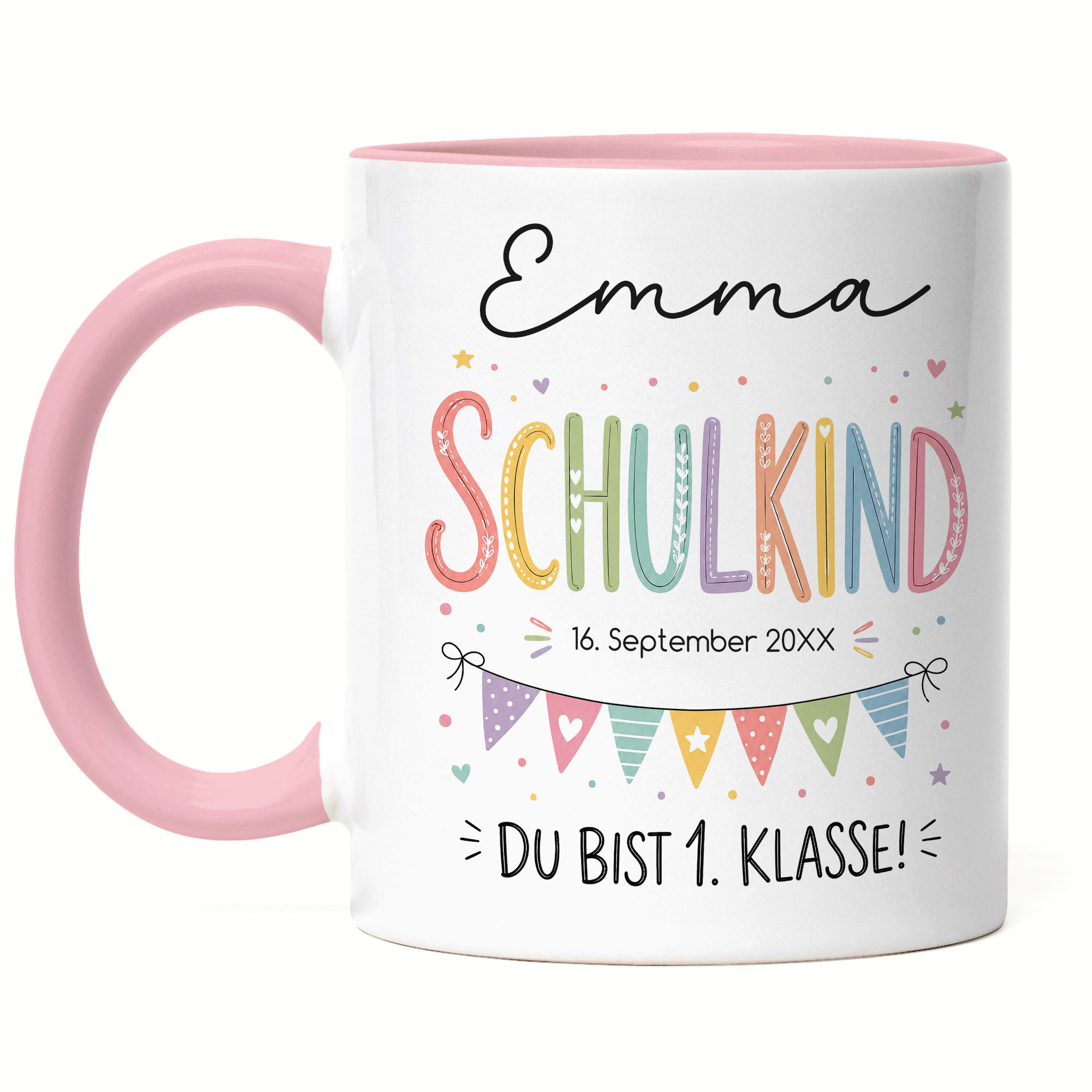 School Child Mug Personalized With Name, First Day Of School Gift For Boys Girls 2026, You're In 1st Grade Congratulations Coffee Mug - Mug With Heart Handle