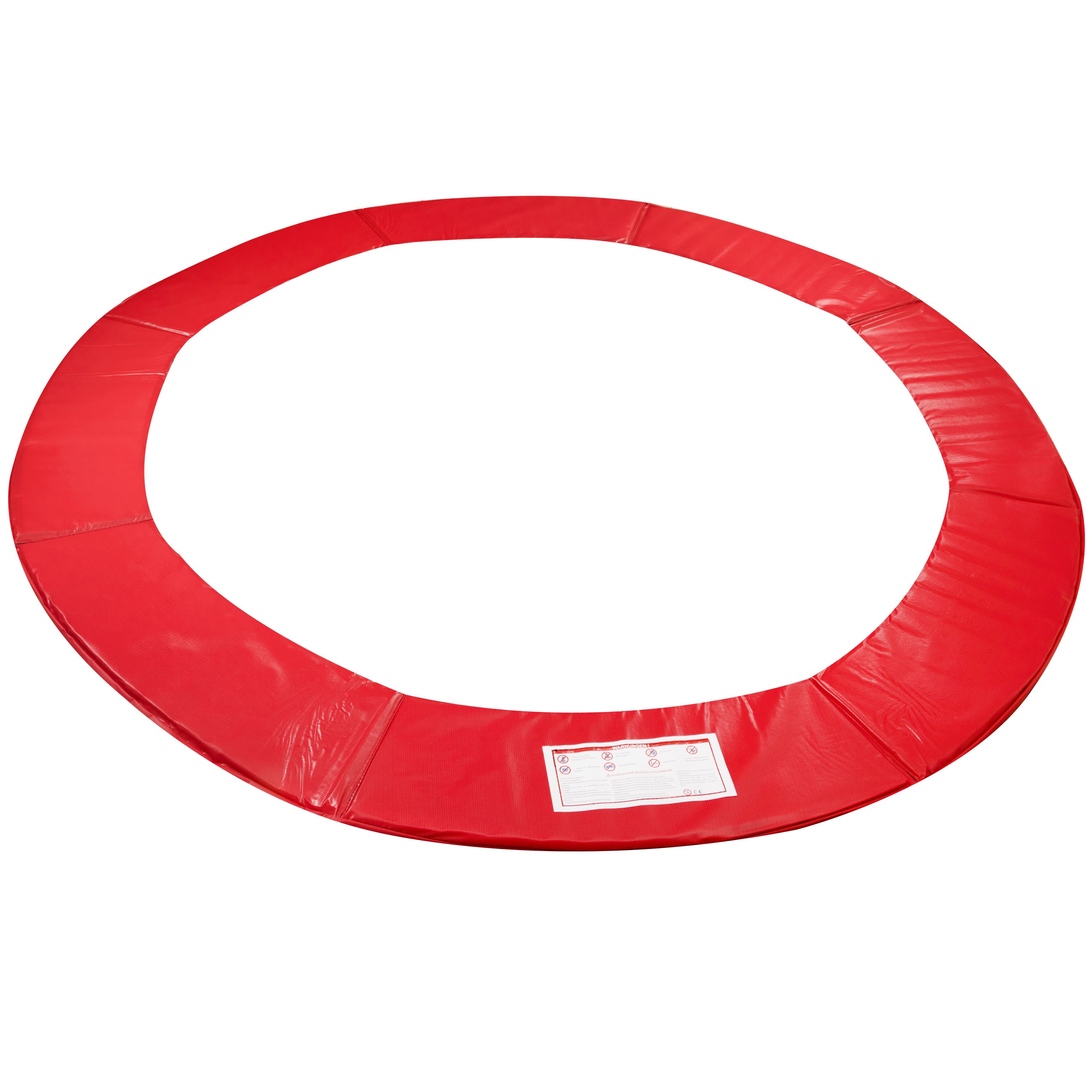 Trampolinerandhoes voor trampolines met een diameter van 457 cm - Rode veerhoes, gewatteerde randbescherming, zachte valbescherming, waterdicht, UV-bestendig, met rubberen banden - Zacht en