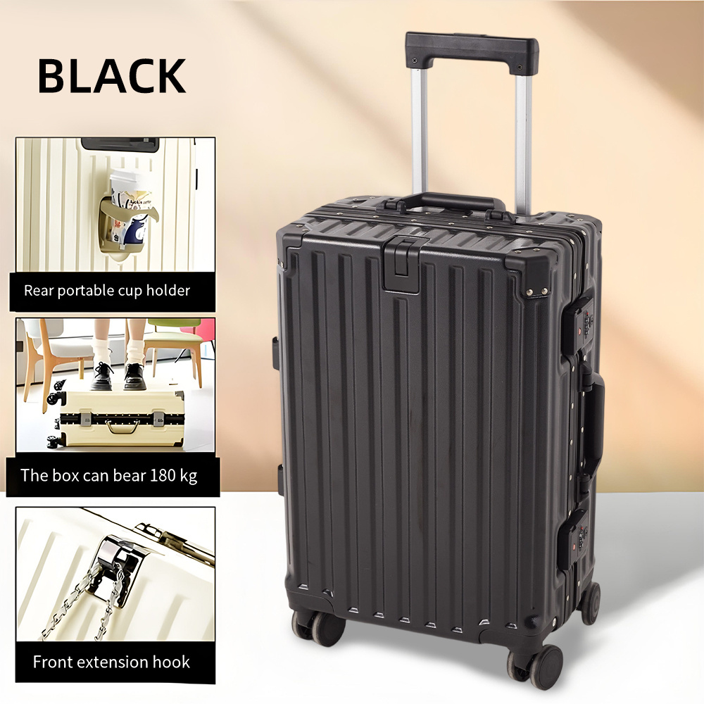 TEMU 20" Spinner Luggage With Hook, Cup Holder, Travel Suitcase, Carry-on Luggage For Business & , Rolling Luggage Hard Shell Luggage Stylish Luggage