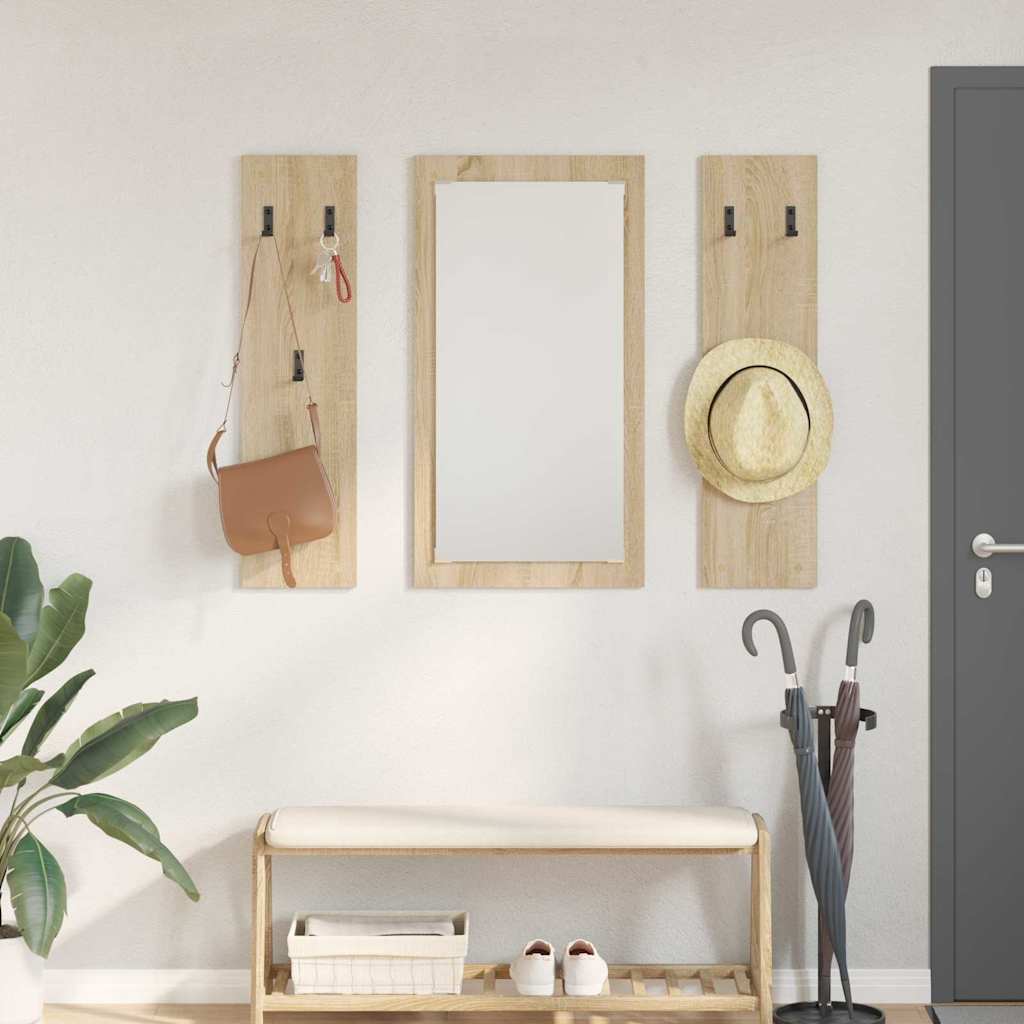 Image of Vidaxl Wall-mounted Clothes Rack Oak 1.5 X 90 Cm
