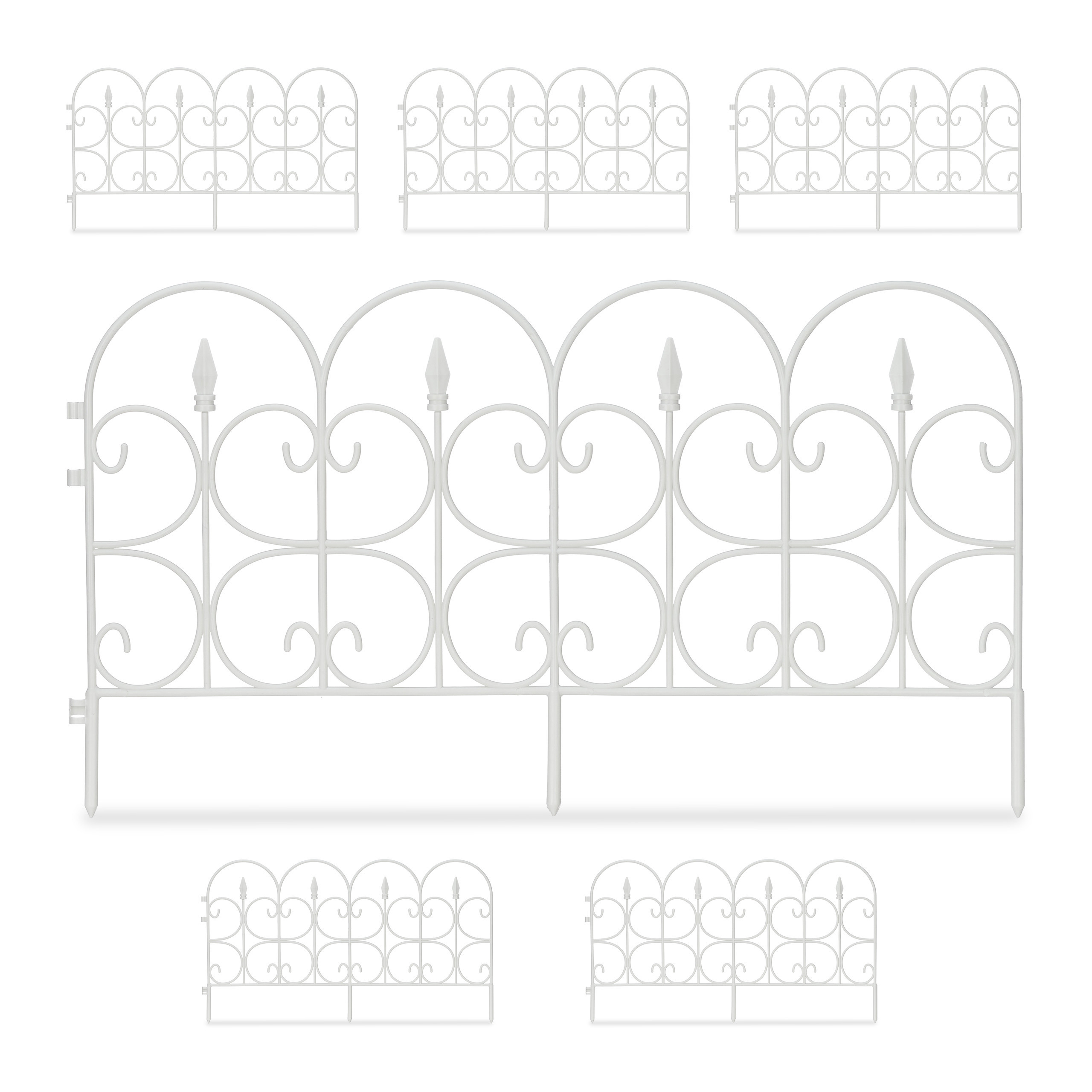 6-pack White Garden Fence - 4 M