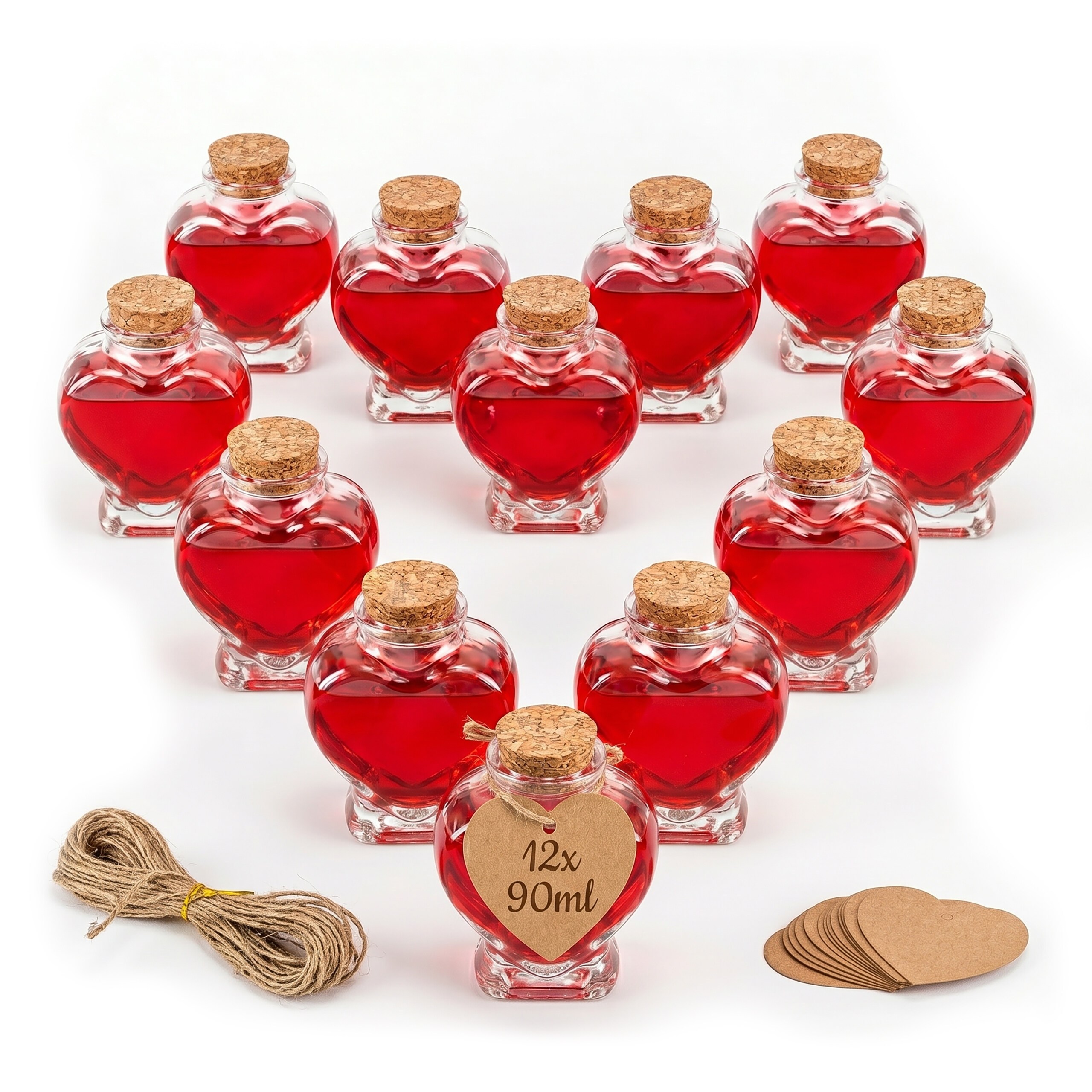 12x Transparent Glass Bottle Set - 90 Ml