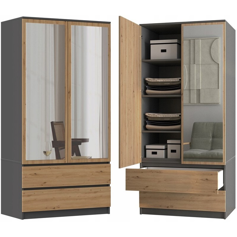 Wardrobe Malwa Ss-90l Oak Artisan