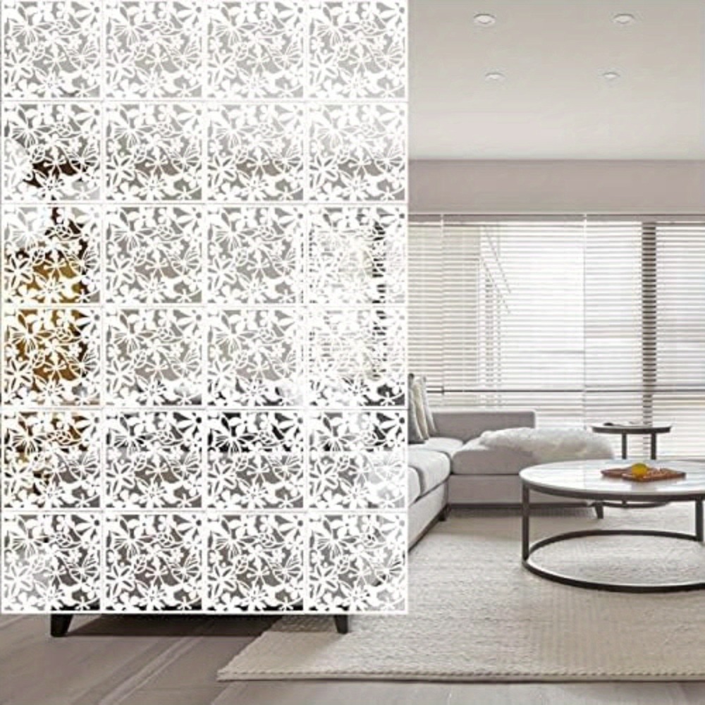 Image of Room Divider, 24pcs Hanging Room Divider Set - 40 X 40 X 0.08 Cm, Wooden Privacy Screen For Indoor Use, Suitable For Interior Design Of Living Room, Dining Room, And Bedroom.