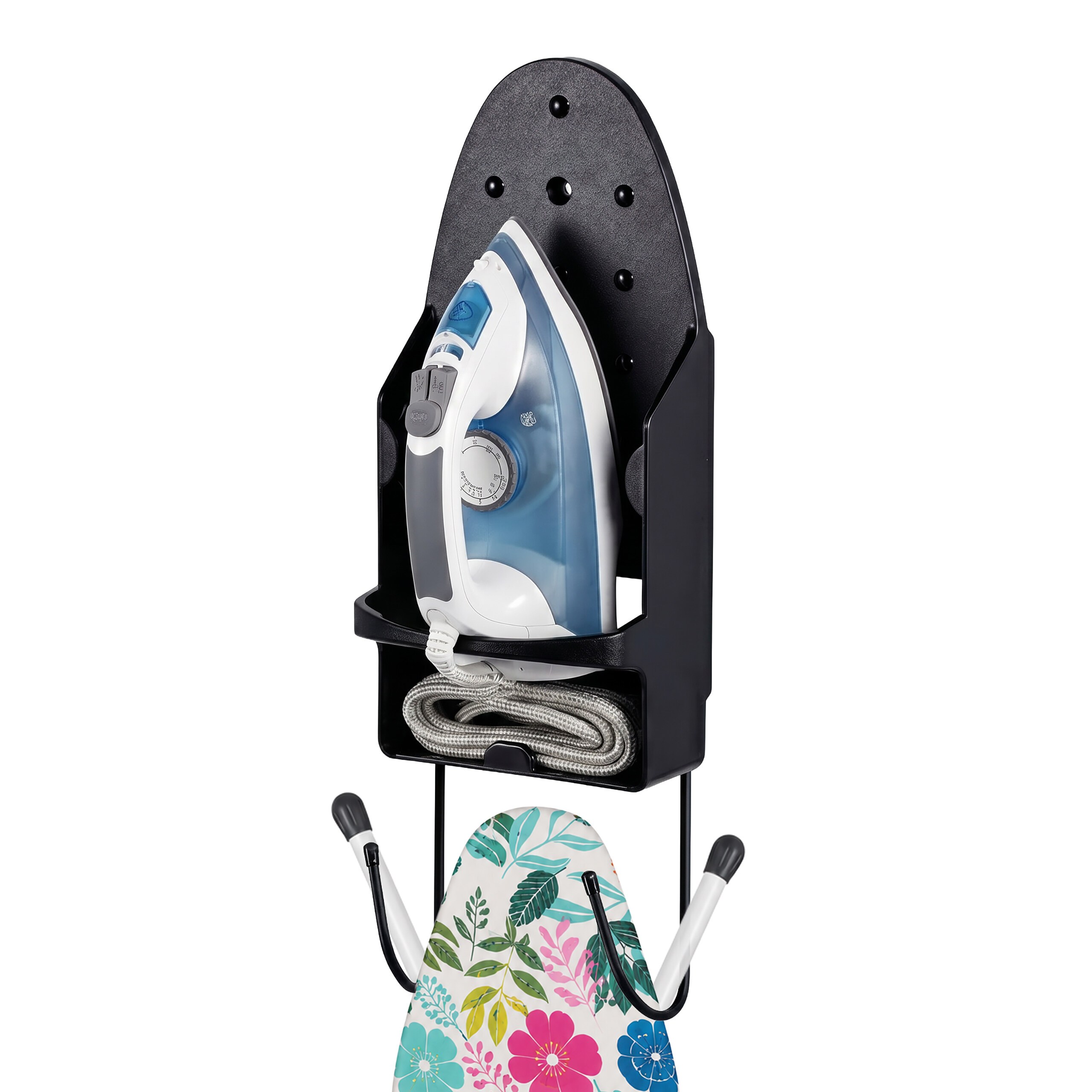 Iron Holder In Black - (w)14 X (h)41 X (d)10.5 Cm