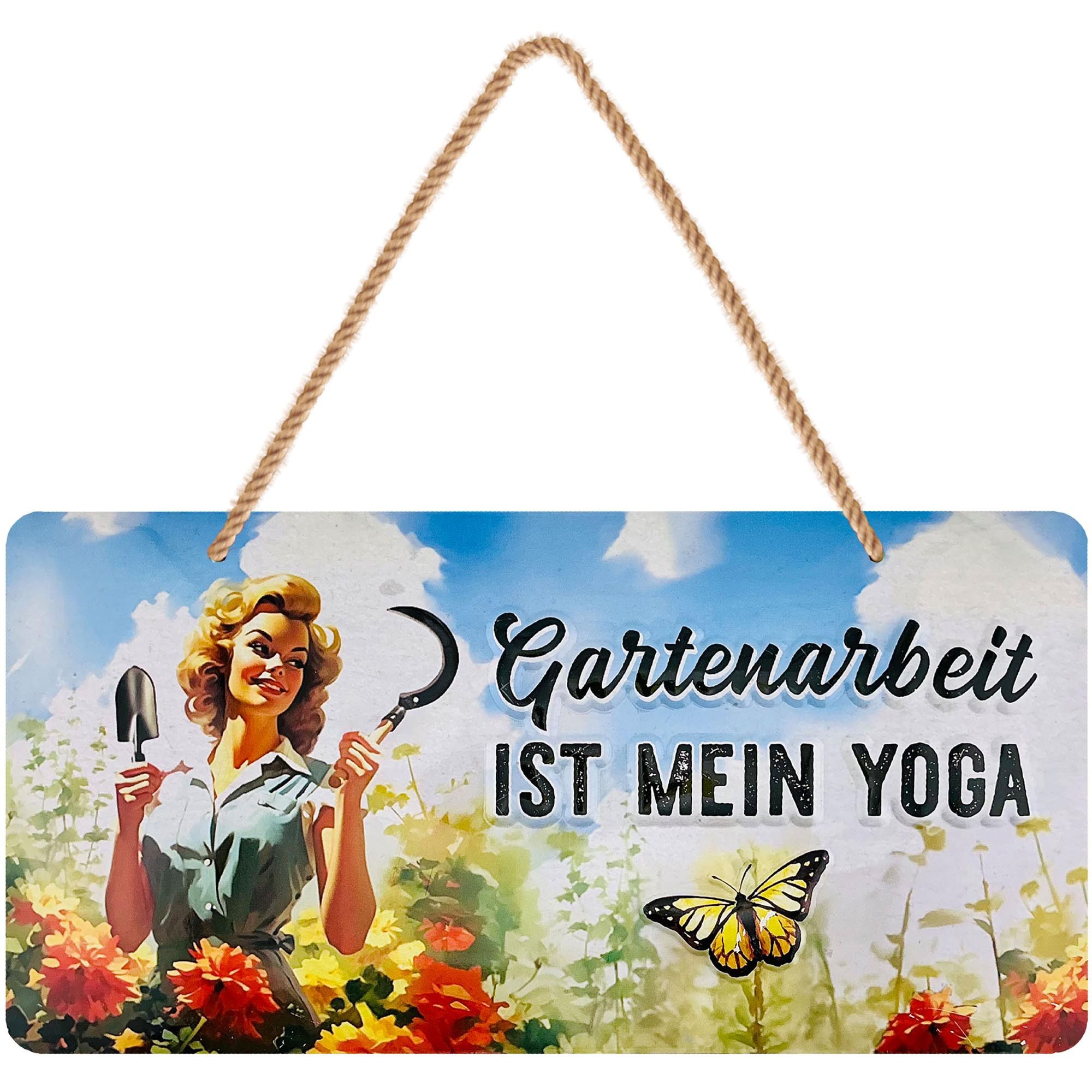 Image of Shield Garden - Garden Work Yoga - Garden, Retro , 16x32 Cm