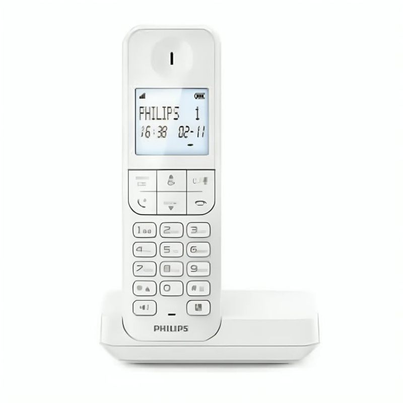 TEMU D2701W - Telefono Fisso Wireless, Retroilluminato da 4.6', Microfono , Chiamate in , Fino a 14 Ore, Antenna Ottimizzata, Impostazioni di Privacy