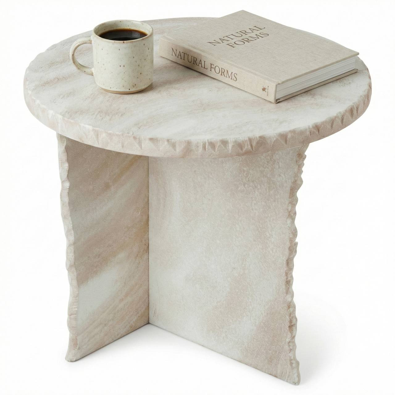 TEMU 40cm Round Stone Side Table