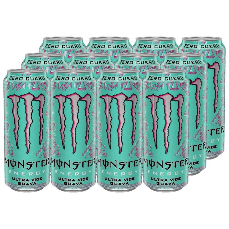 Image of Monster Energy Ultra Vice Guava Carbonated Energy Drink 500 Ml X 12pcs