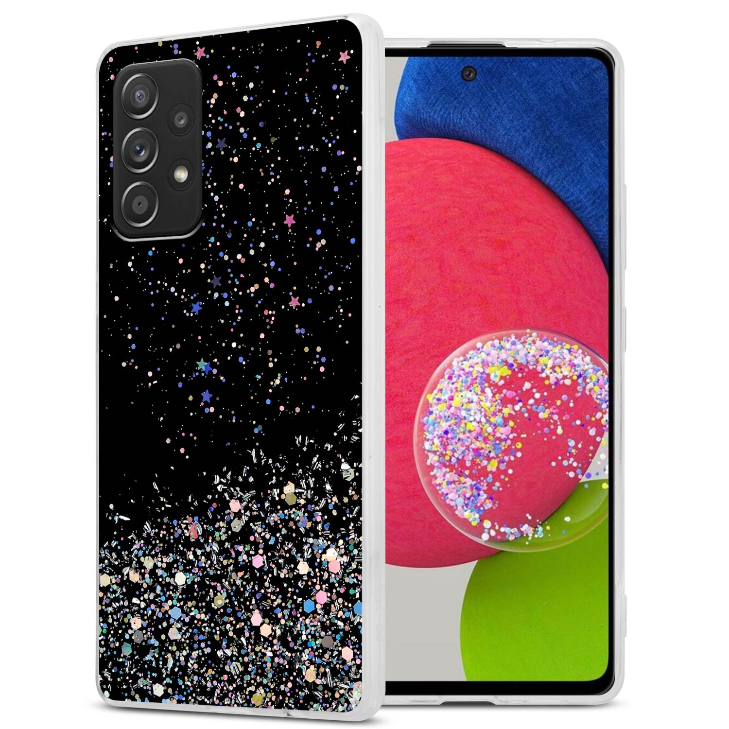 Image of Case Compatible For Galaxy A52 (4g / 5g) / A52s Protective Of Flexible Tpu Silicone With Sparkling Glitter Case Cover Case Mobile Phone Case