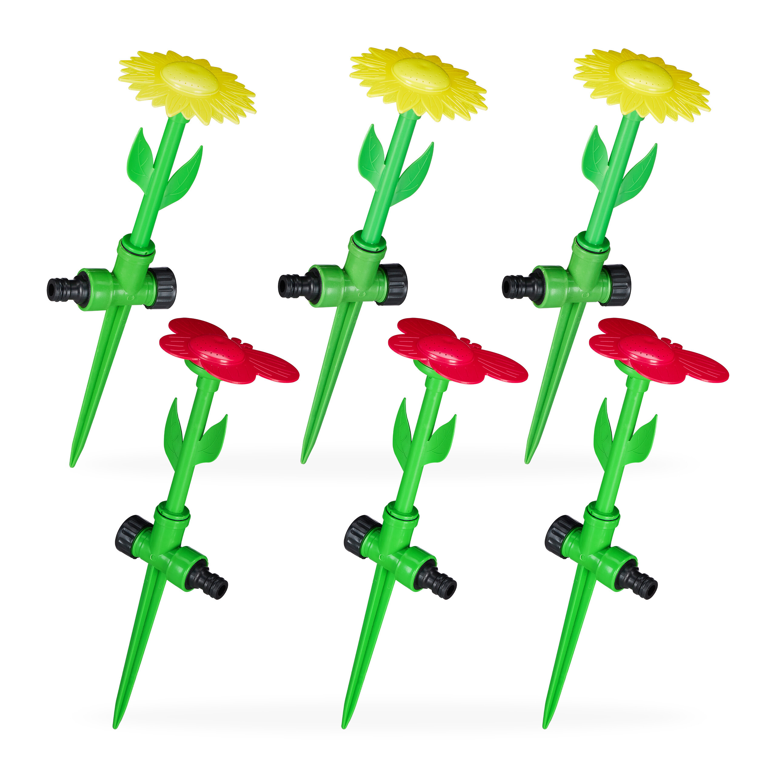 6x Sprinkler Flower In Red/yellow