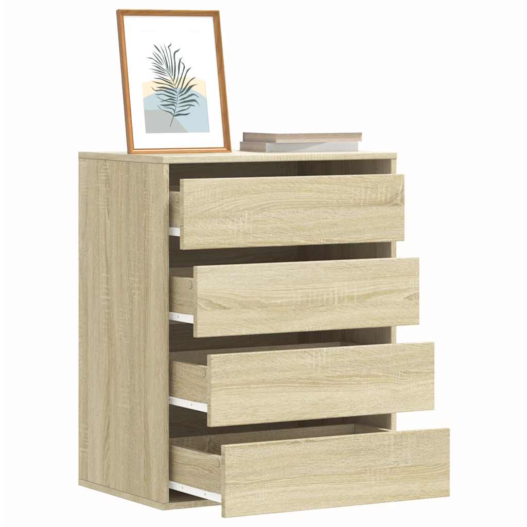 Vidaxl Dresser, Sideboard With 4 Drawers, Cabinet For Living Room, Console Table Hallway Cabinet Side Cabinet, Oak Wood Material