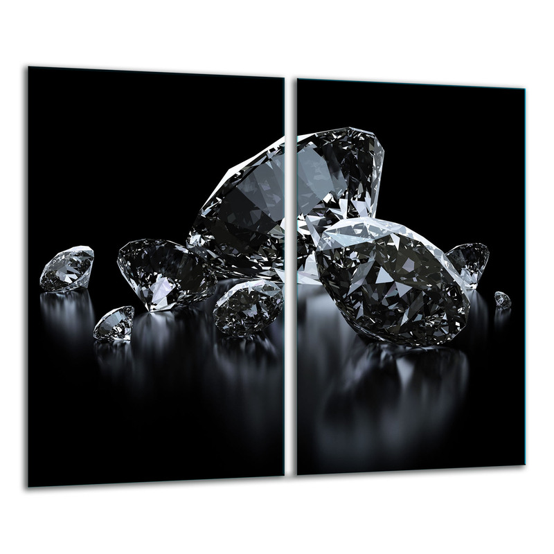 Glass Cutting Board 2x 30x52 Black