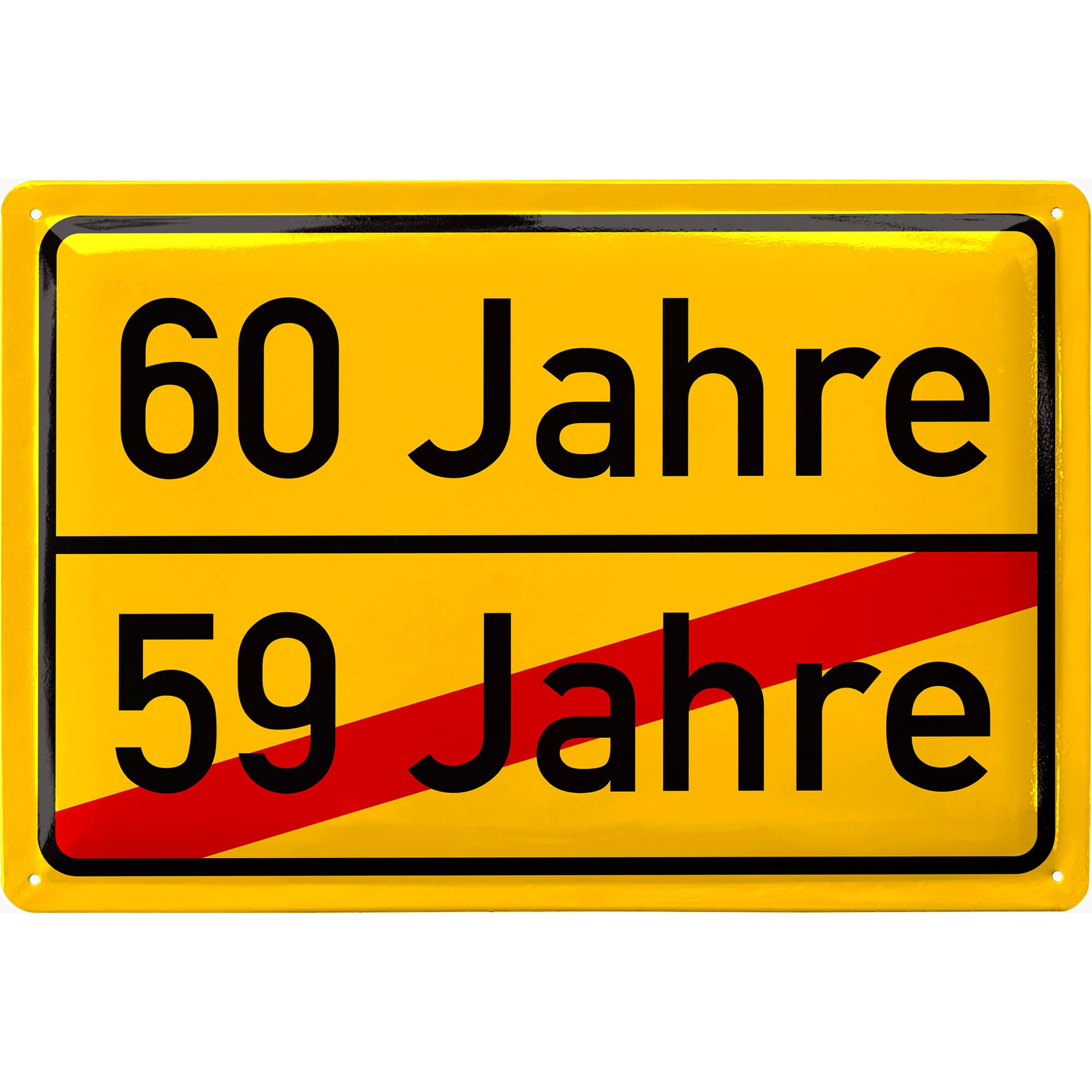 E-shop Retro Blechschild 60 Geburtstag Schild - 60 Jahre Ortsschild - Alternative zur Geburtstagskarte 60 - witziges Geschenk 60 Geburtstag Mann -