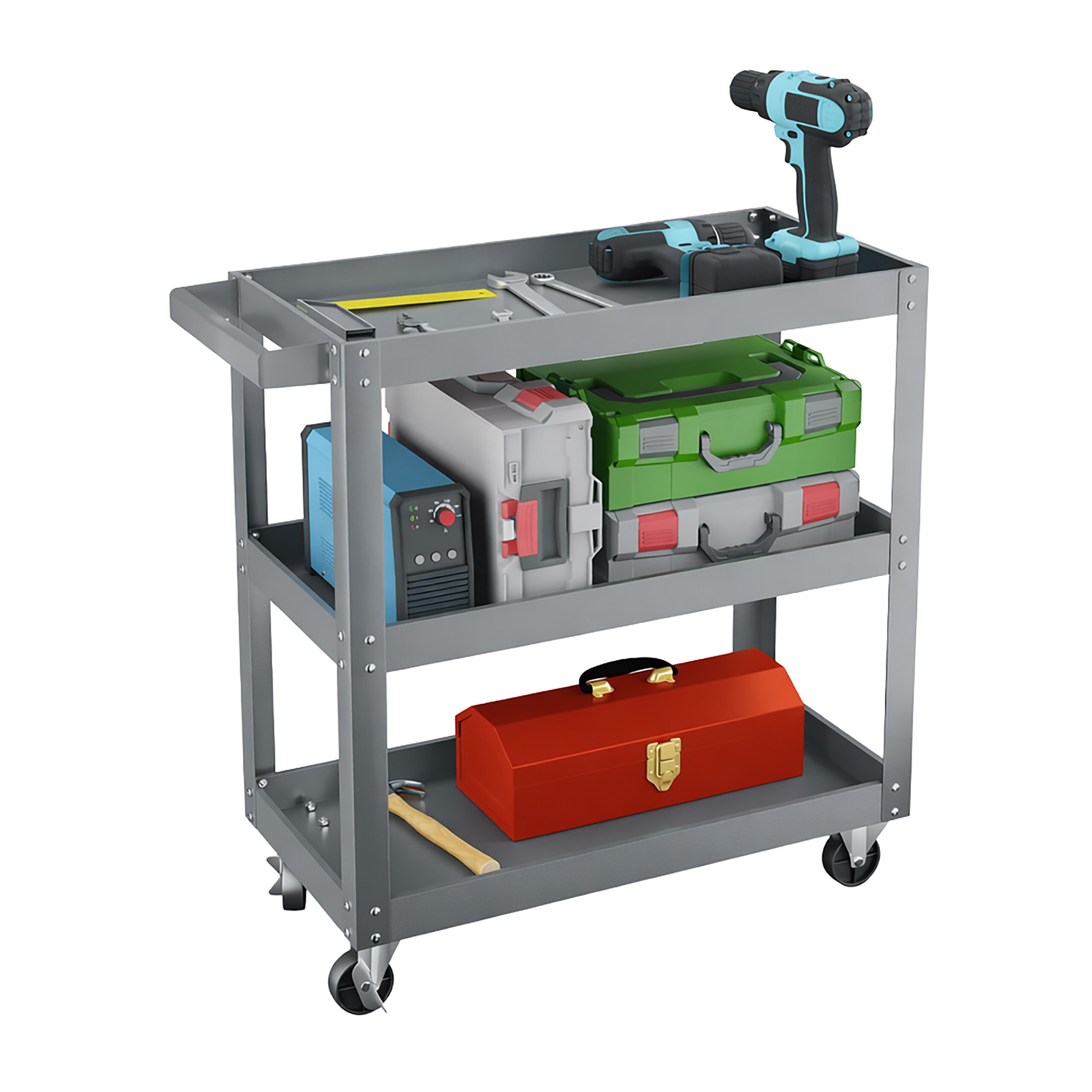 Workshop Trolley In Grey - (w)78 X (h)76 X (d)35 Cm