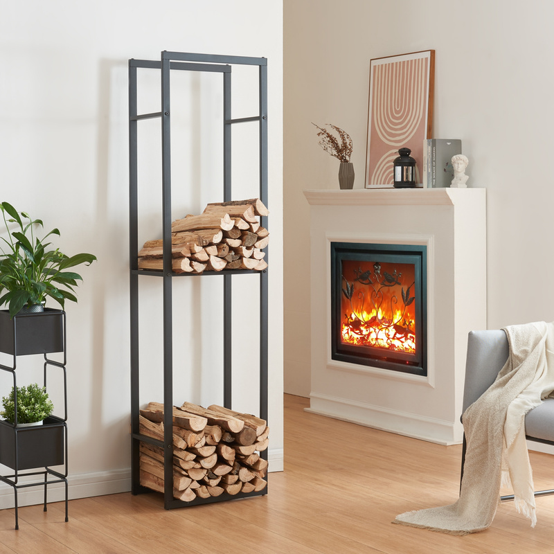 Firewood Rack Ulvila With Storage 45x30x170cm