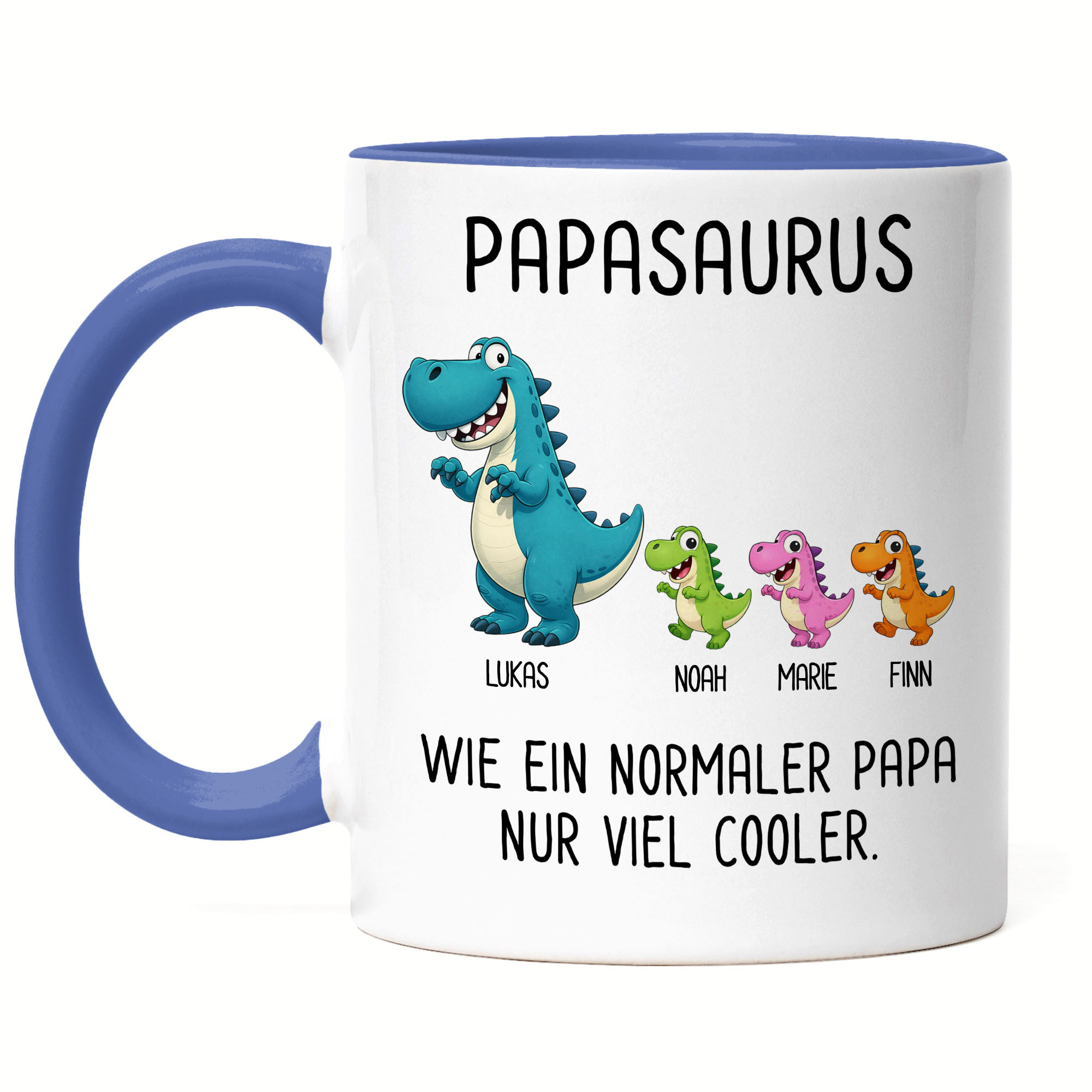 Image of Personalized Dad Mug With Name, Coffee Mug For Father On Father's Day, Father's Day Gift For Fathers Of Children, Daughter & Son - 3 Kids, Coffee Mug, Ceramic Cup