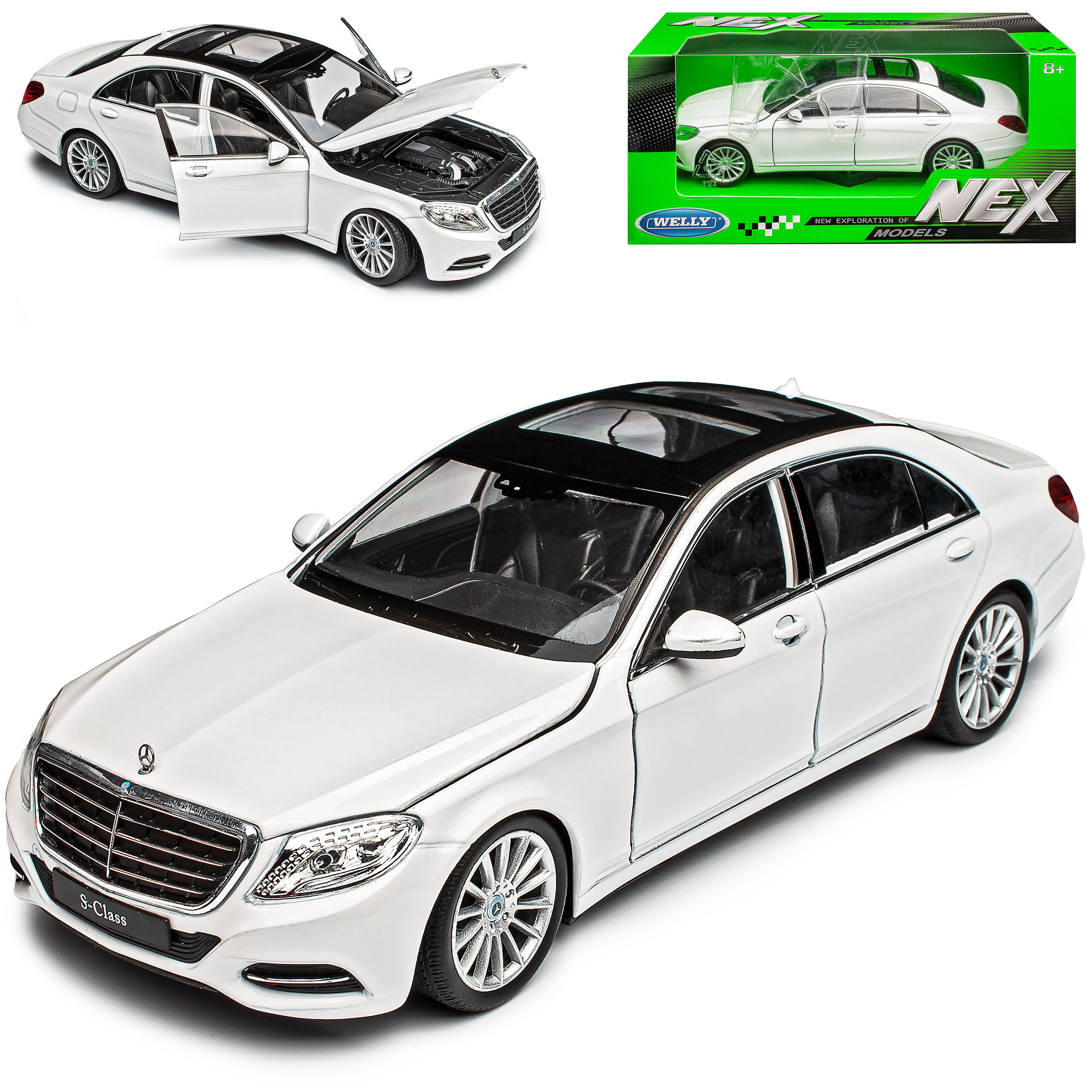 Mercedes-benz W222 White Limousine From 2013 1/24 Welly Model Car