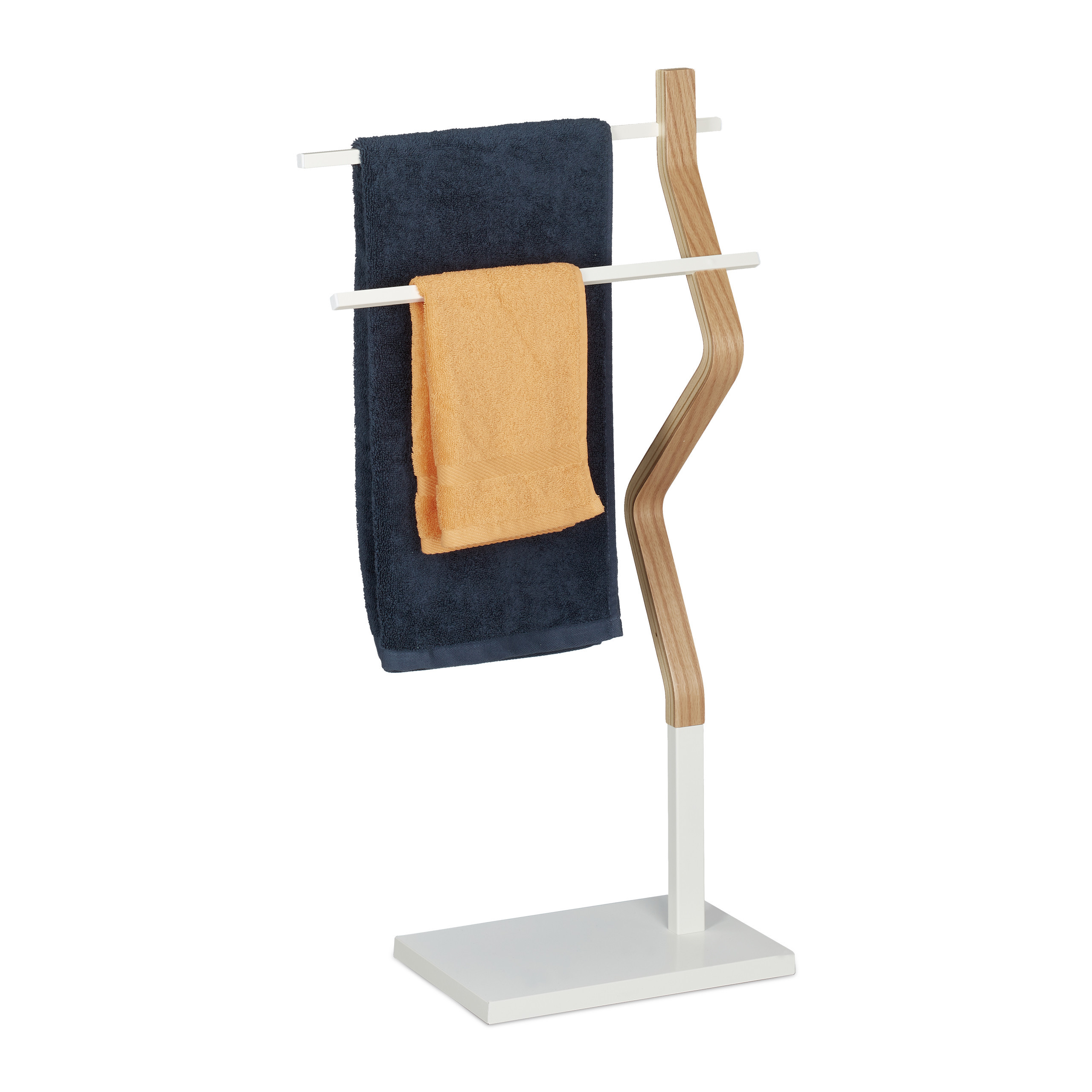 Towel Holder In White/natural