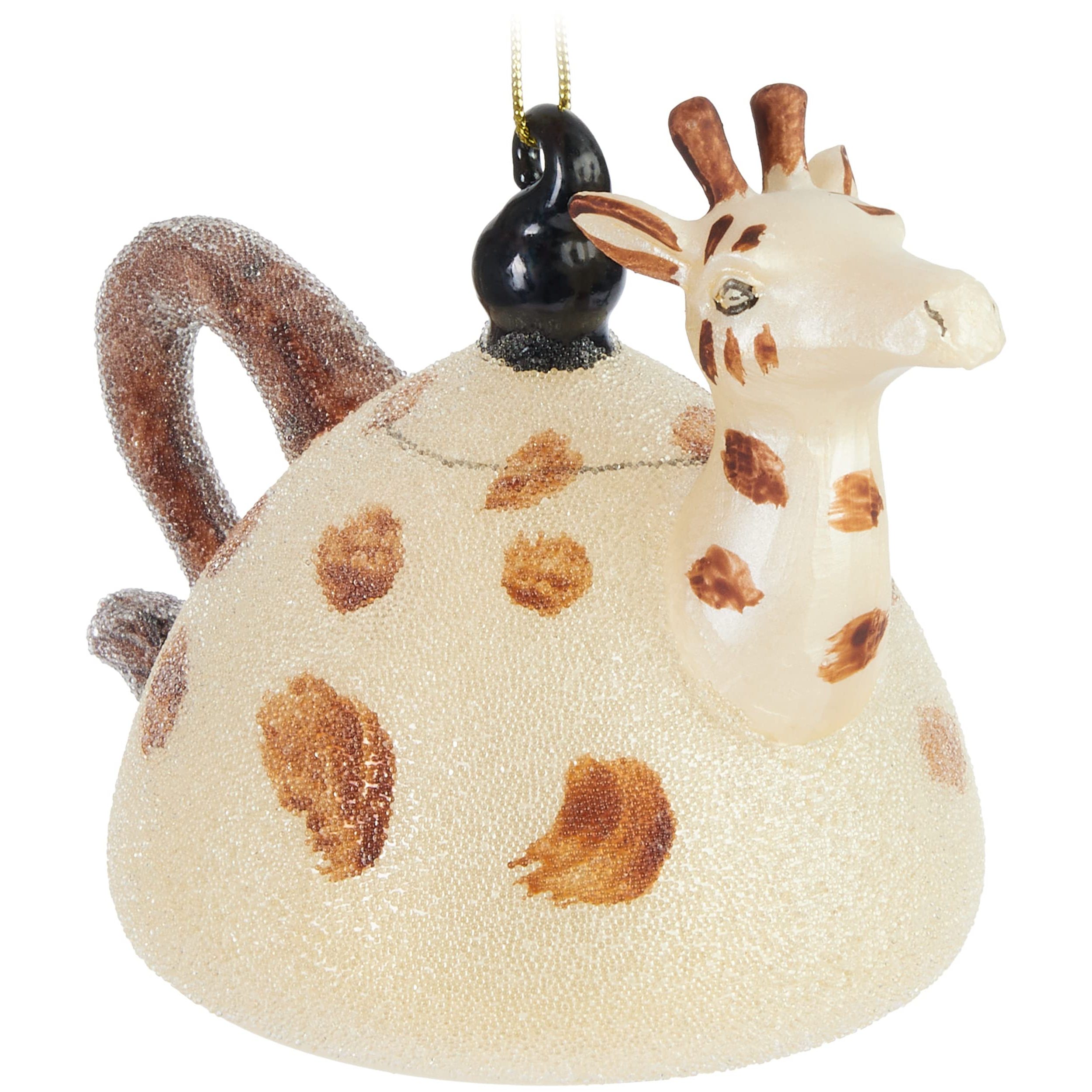 Image of Brubaker Giraffe Teapot Christmas Glass Ornament - Hand-painted And Mouth-blown - Funny Christmas Tree Decoration - Christmas Ball Figurines Ornament Pendant - Decorative Tree Ball