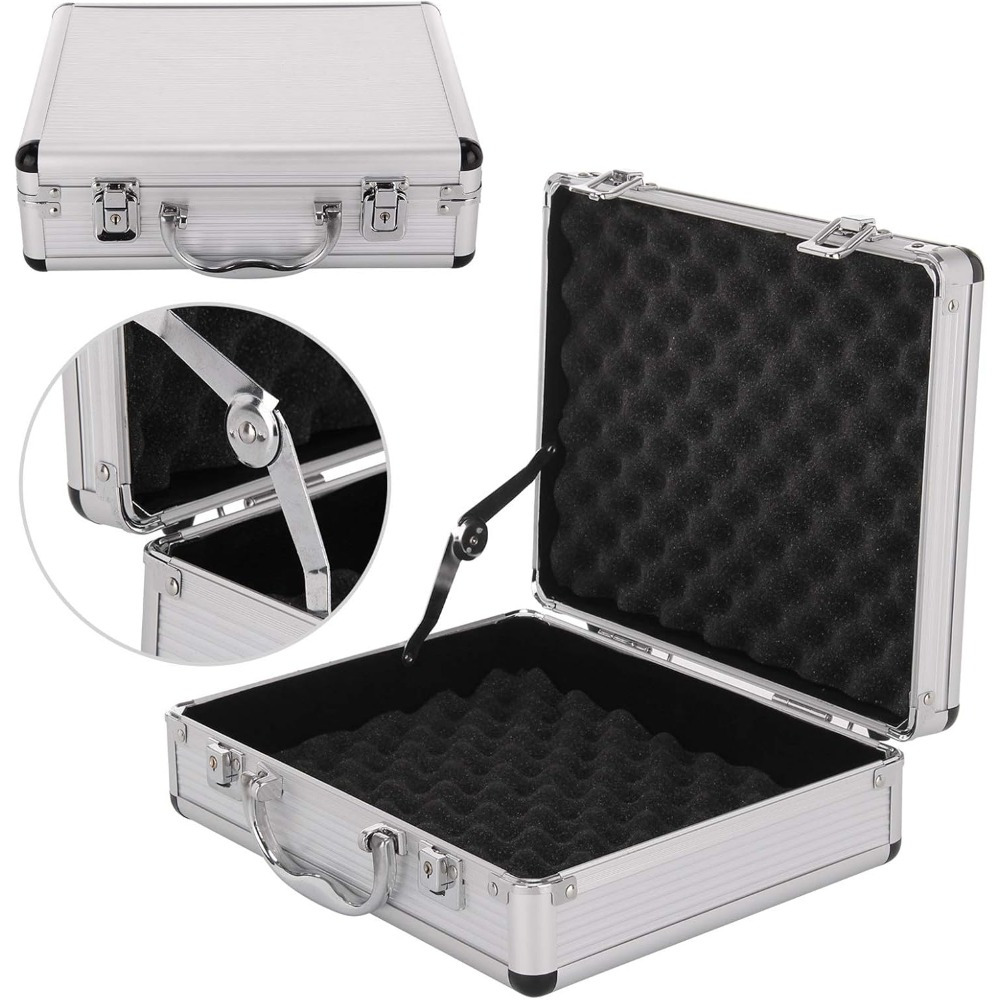 TEMU Handle Storage Box 28 X 23x 9 Cm Flight Case Large Hard Tool Storage Box Lockable Key Camera Storage Case