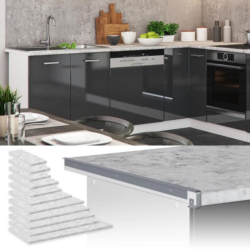 Image of White/marble Kitchen Worktop, 100 Cm - Kitchen Countertop For Under-cabinet, Kitchen Furniture, Particle Board, 28 Mm