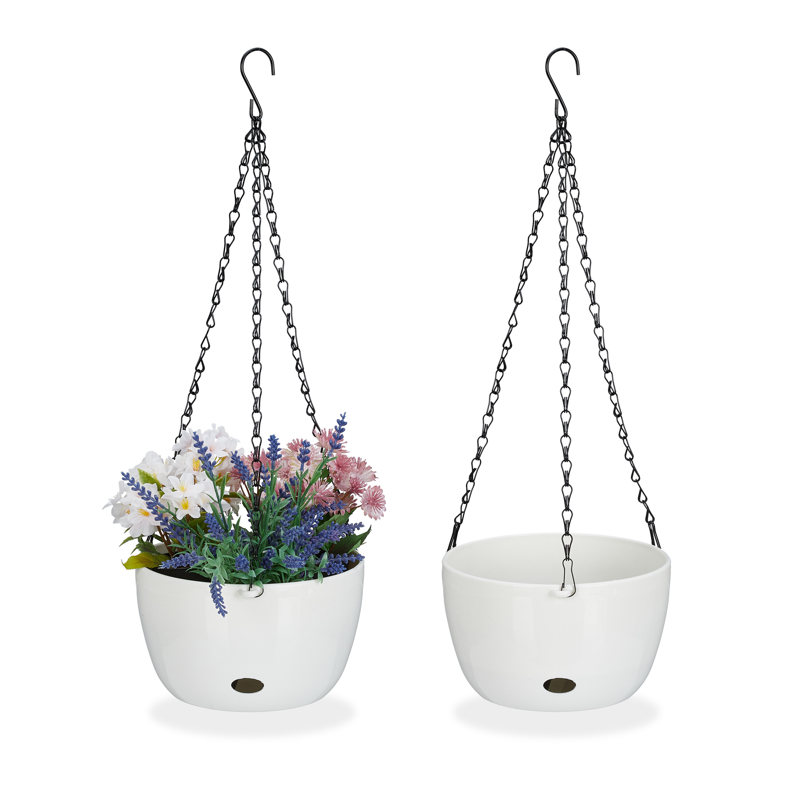 2 X White Flower Pot - (h)56 X Ø20.5 Cm