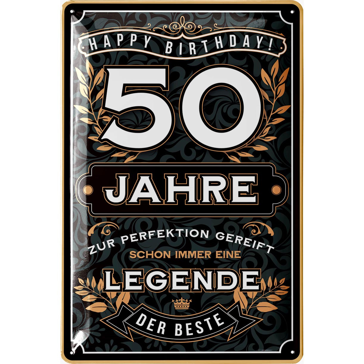 Image of Metal Sign 50th Birthday - 50 Years - Perfection - 50th Birthday Decor For Men, 50th Birthday Decoration, Funny 50th Birthday Sign As A Birthday Card - Vintage Metal Sign 20x30 Cm Classic Edition