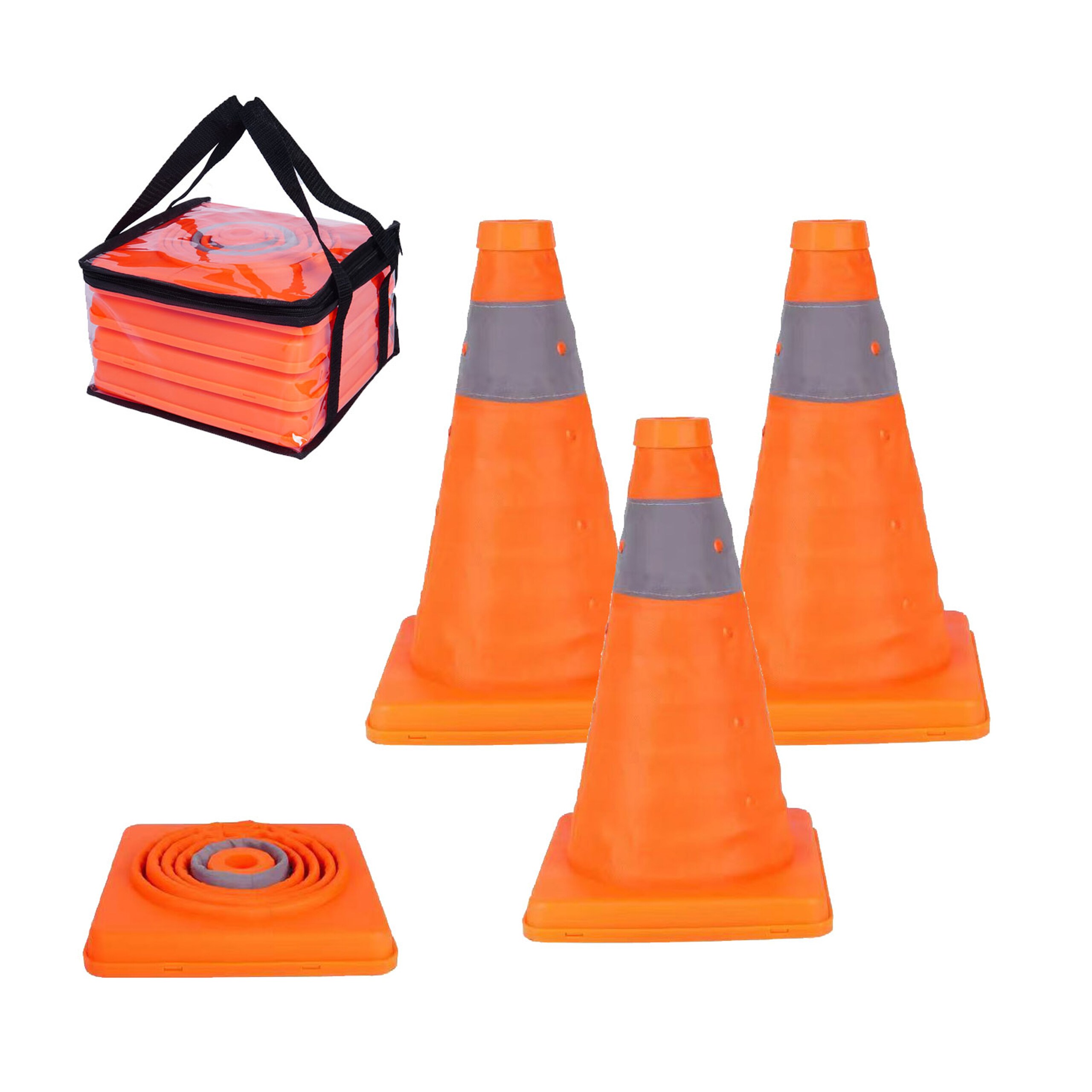 4 X Pylon In Orange/silver - (w)19 X (h)30 X (d)19 Cm