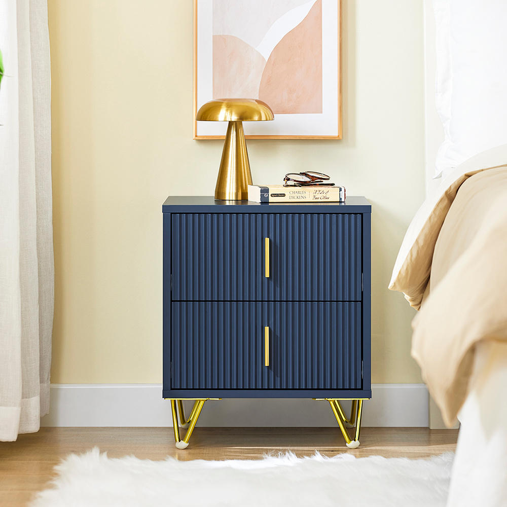 TEMU 1pc Tavolino da , Tavolino da con 2 Cassetti, Tavolino Aggiuntivo Moderno per Camera da Letto e Salotto, Blu L40 x P40 x H47 cm - GCU226-C
