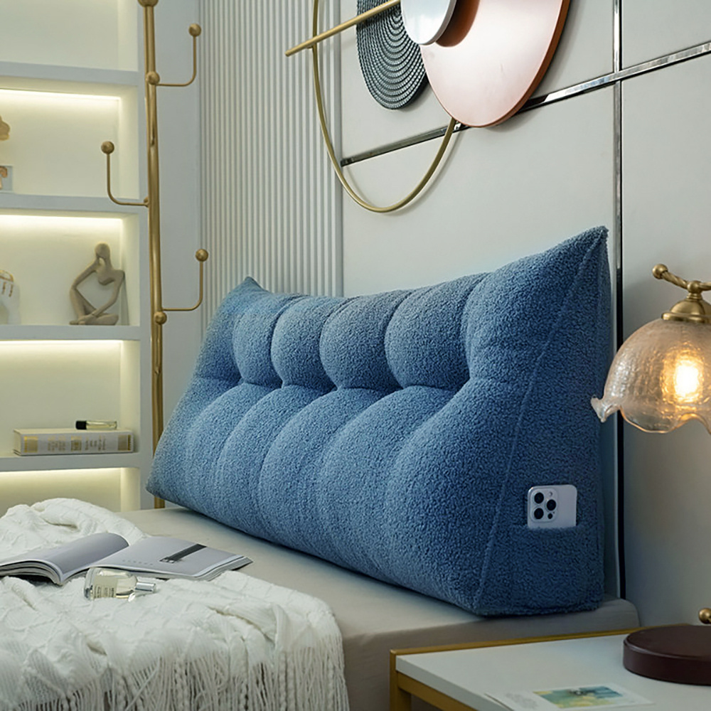 Oversized Teddy Velvet Bed Wedge Pillow for Back Support