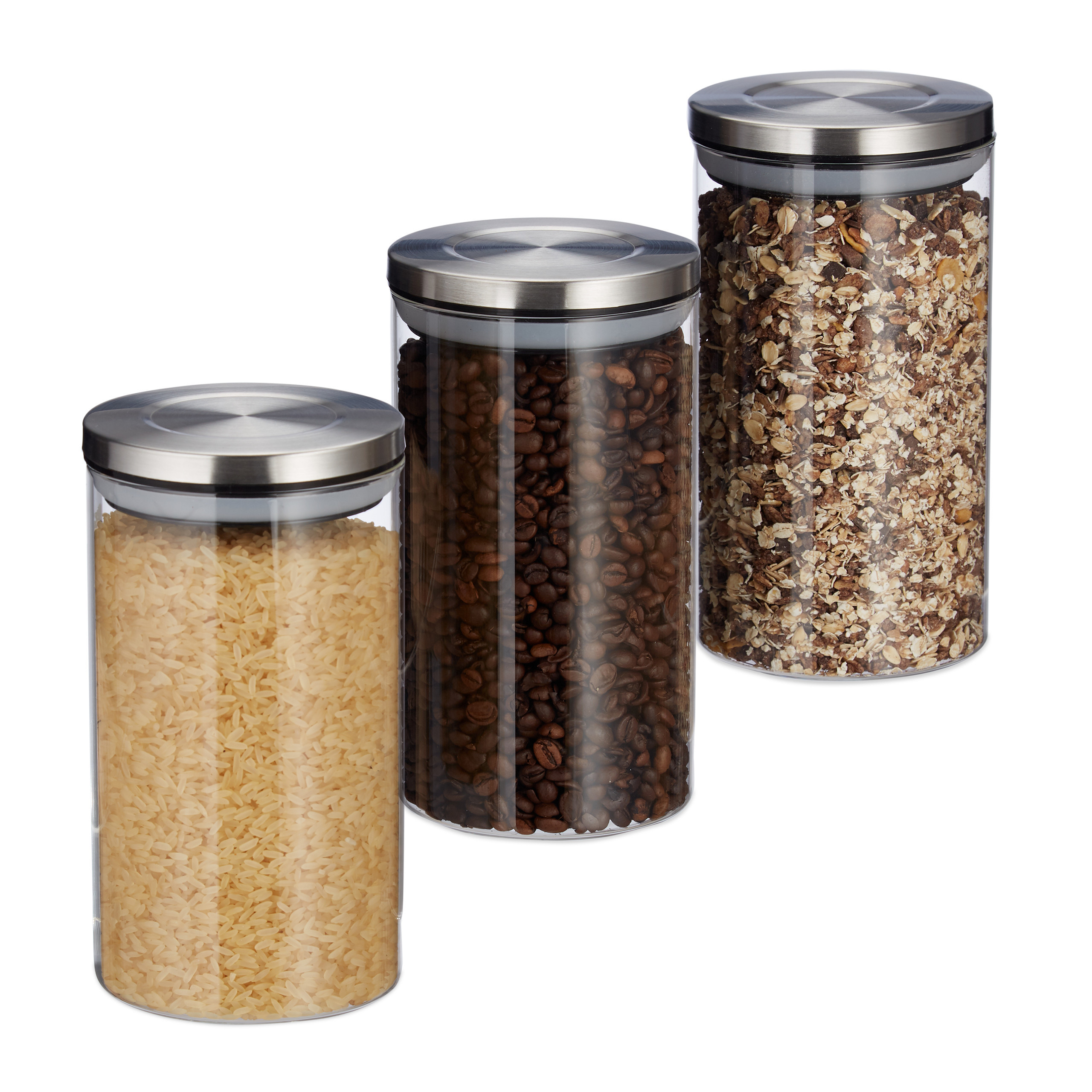 6 X Transparent Storage Jars - 1 L