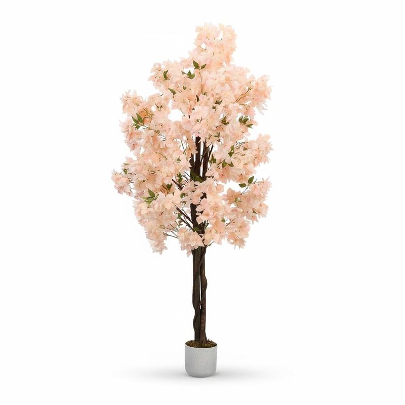 Image of Artificial Cherry Tree 120/150/180 Cm In Pot, Sakura Artificial Plant With Flowers For Wedding, Living Room, Office & Spring Decoration