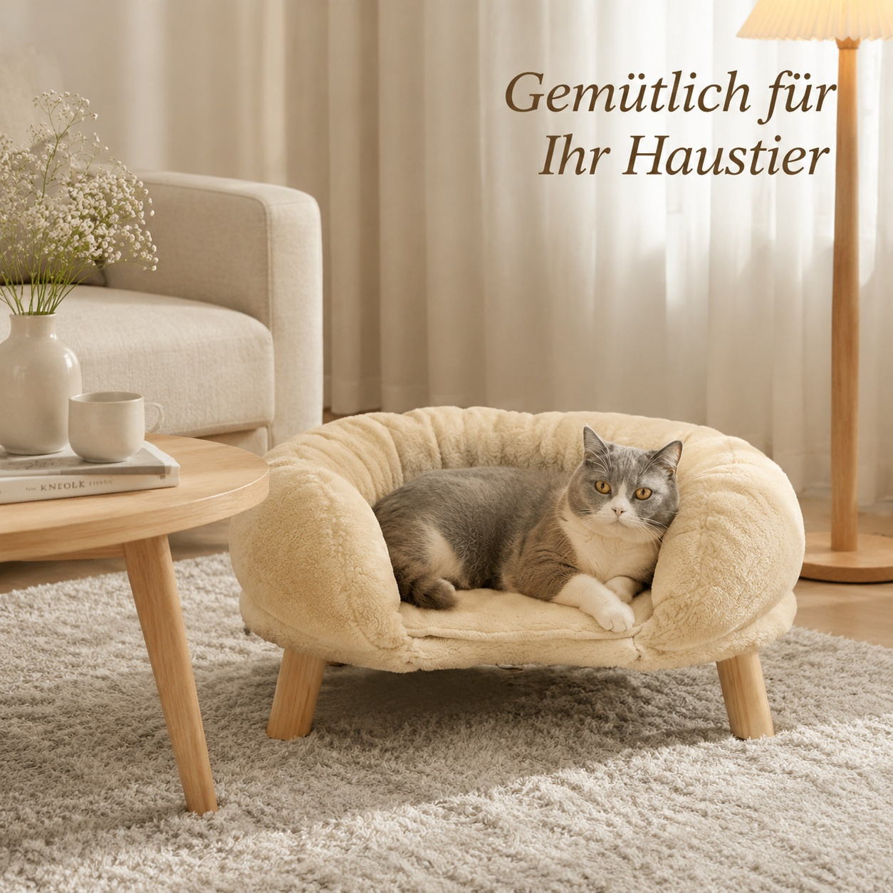 Image of Beige, With Shock-absorbing Feet, Non-slip Bottom, Scratch-resistant, Perfect For , For Bedroom, Living Room, 50x40x24 Cm