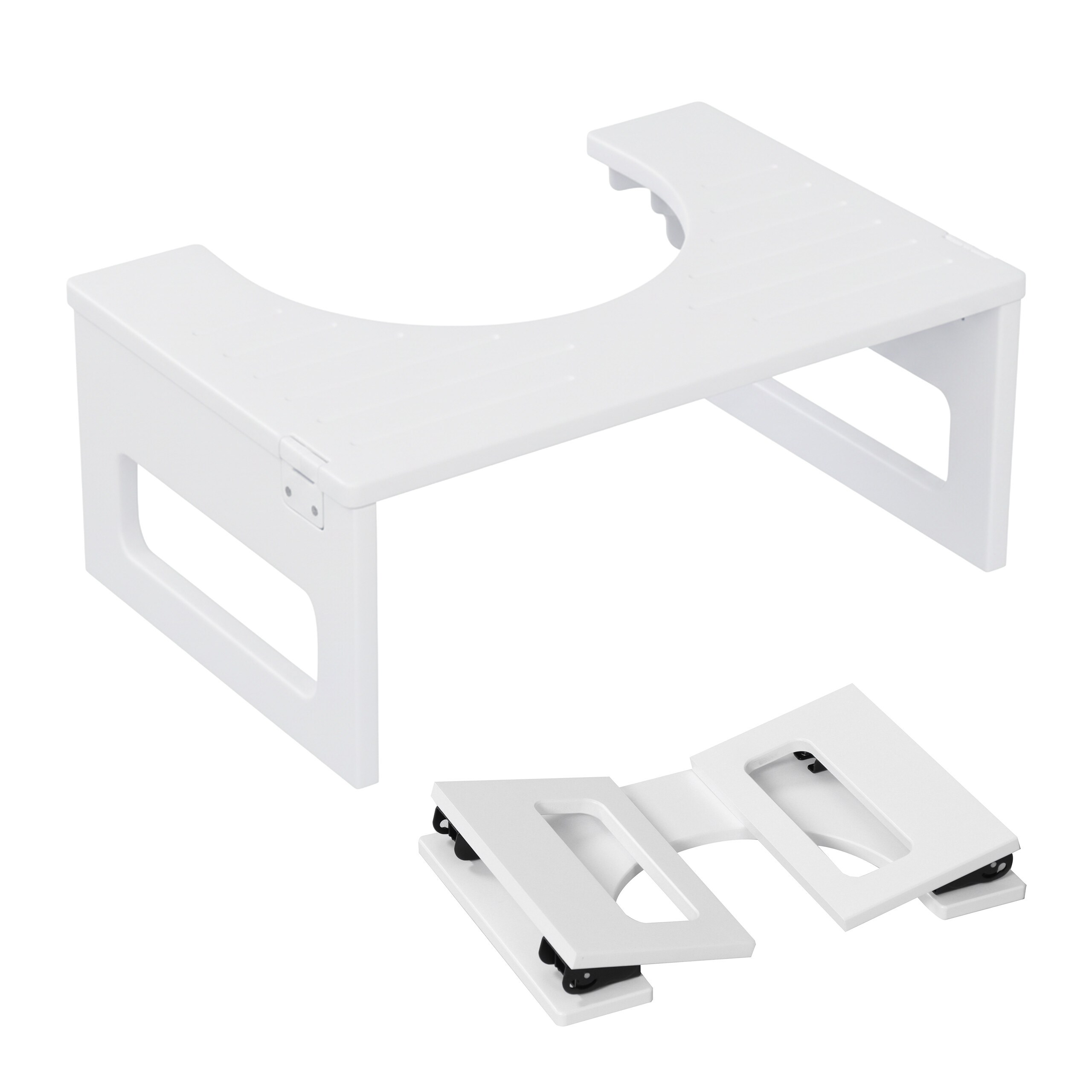 White Toilet Stool - (w)43 X (h)18 X (d)27.5 Cm