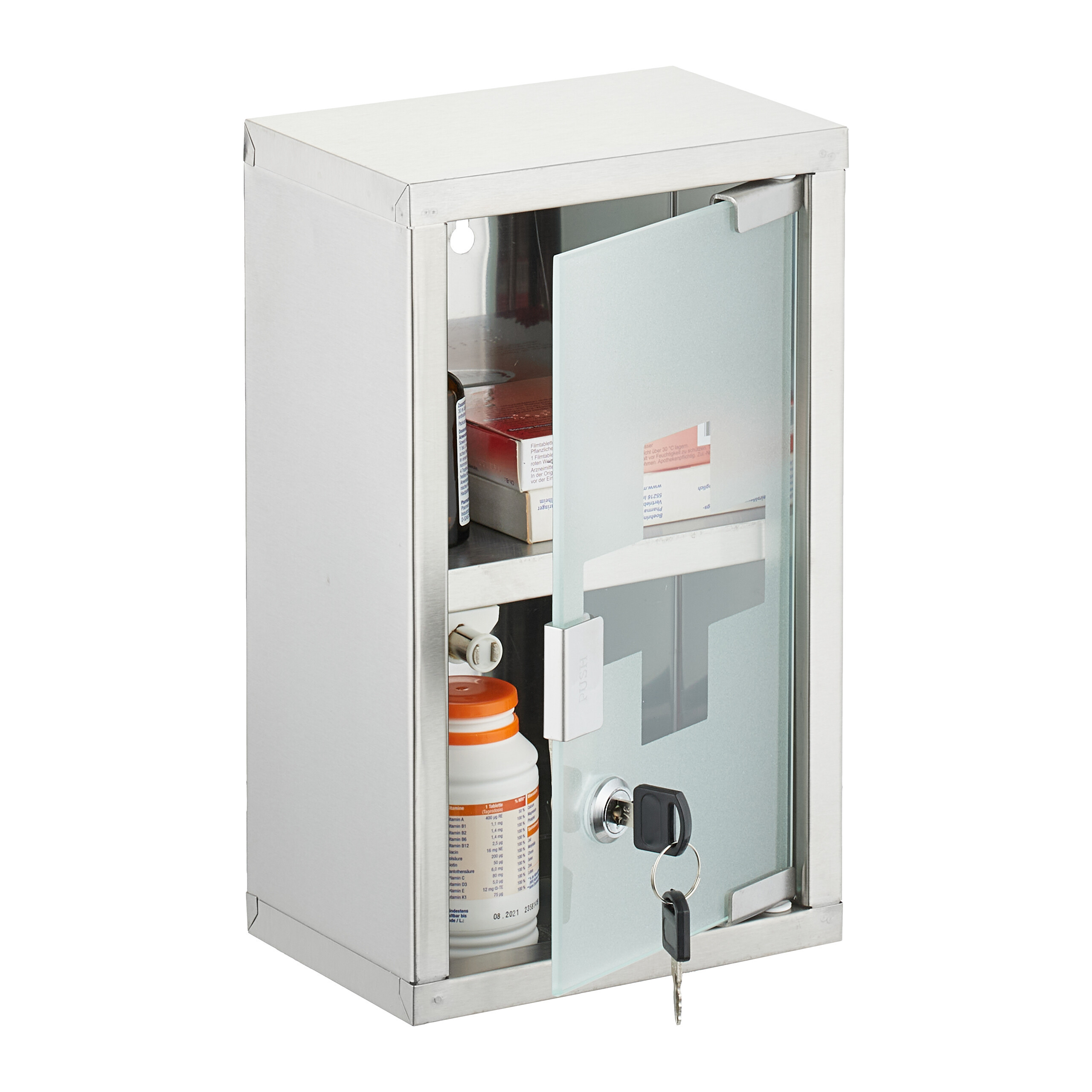 Medicine Cabinet In Silvery - (w)18 X (h)30 X (d)12 Cm