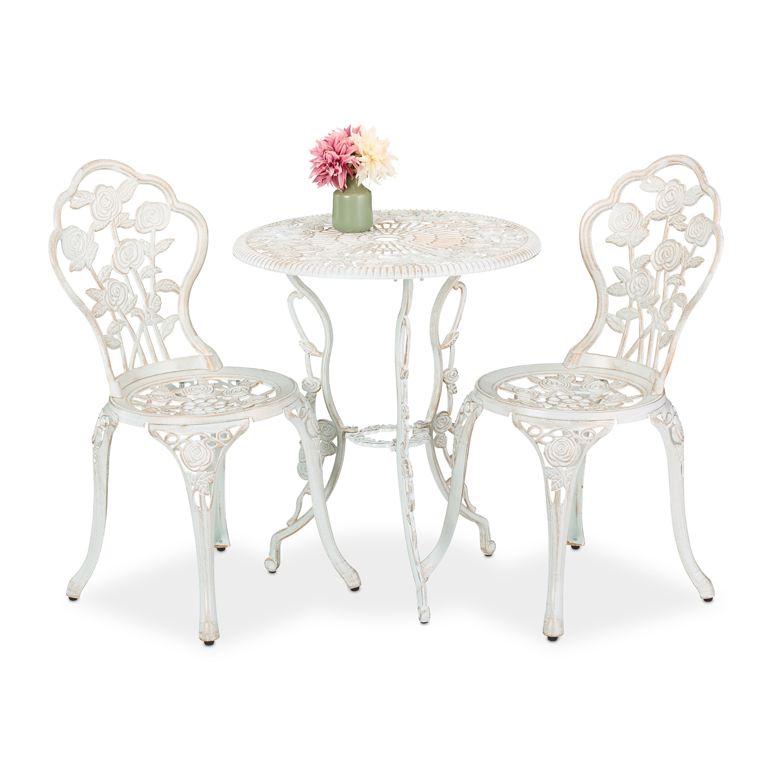 Image of 3-piece Garden Furniture Set In White/bronze
