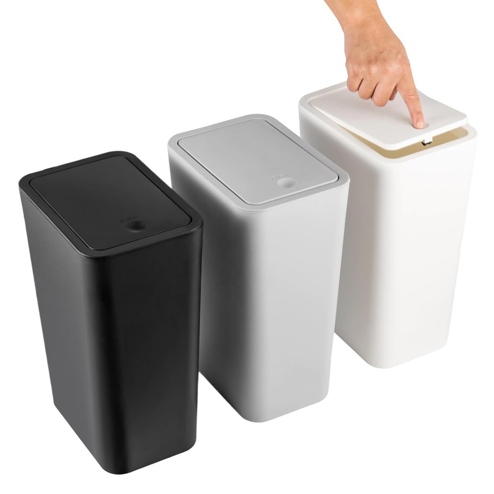 TEMU 3pcs Elegant Toilet Bin With Lid Bathroom Bin With Lid Space Saving Covered Bathroom Trash Can, A Must-have Tool For Home Cleaning, Suitable For