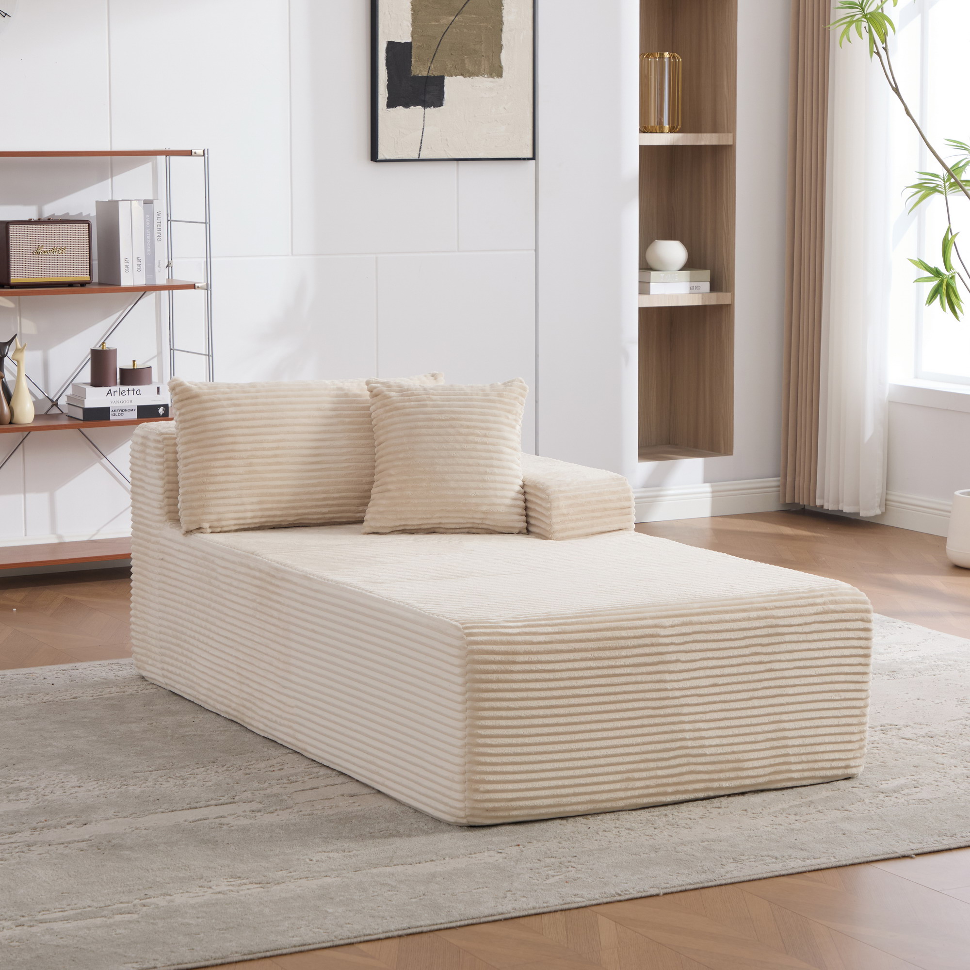 Modular Compression Sofa Made Of Chenille Fabric, Filled With 30d High-elastic Foam. Easy To Move And With Non-slip Bottom, Ideal For Living Room And Other Rooms. Gray