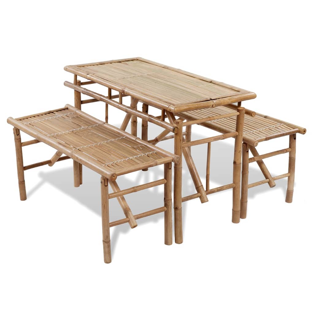 Bamboo Beer Tent Set - Garden Furniture Picnic Seating Group