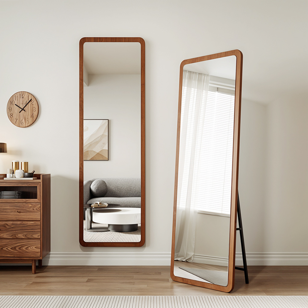 160cm x 40cm Wooden Backboard Wall Mirror