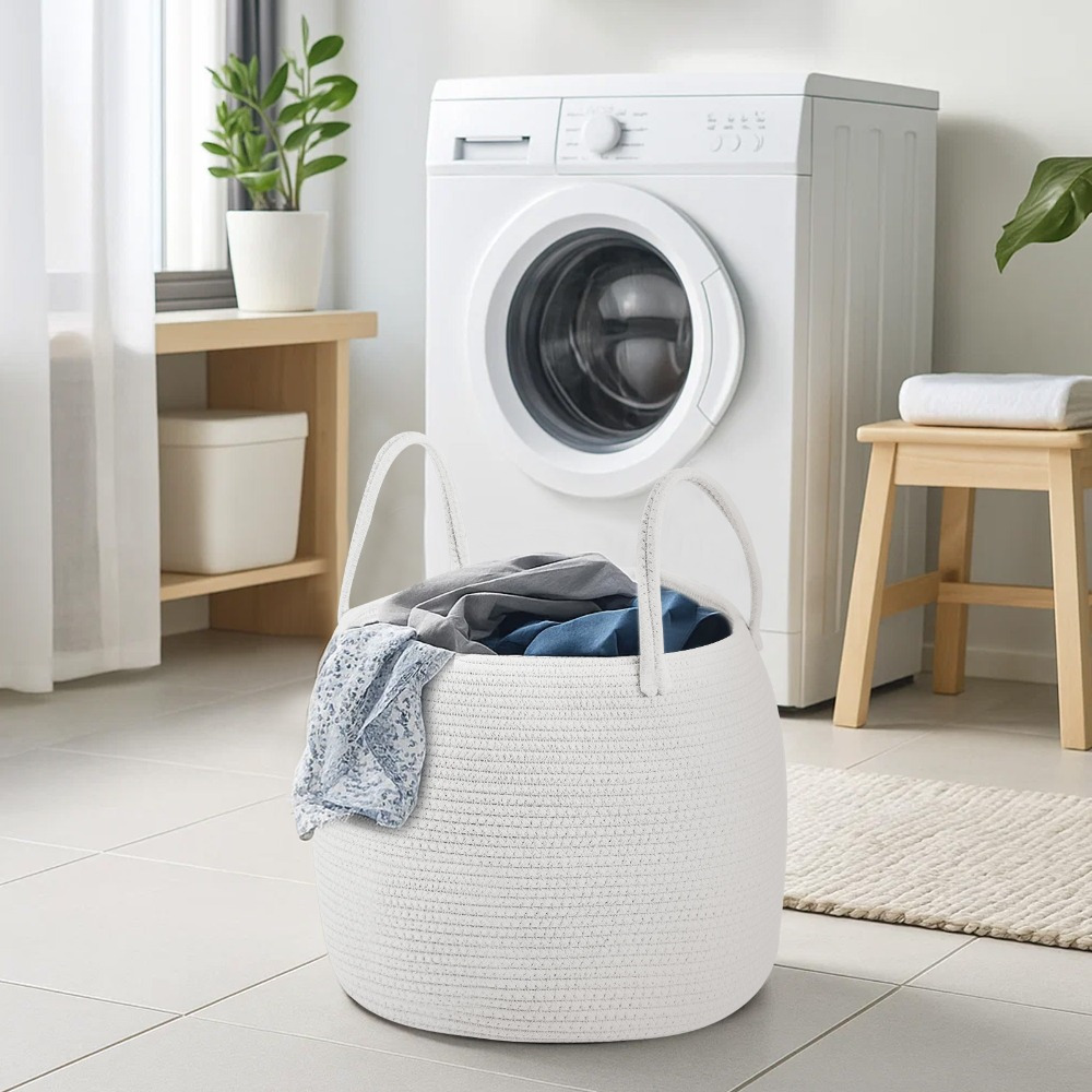 TEMU Extra-large, Nordic-style Foldable Storage Basket; Suitable For Storing Clothes And Blankets; Lightweight And Hand-washable.