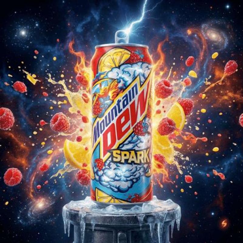 Image of Mountain Dew Spark Lemon Raspberry 330ml