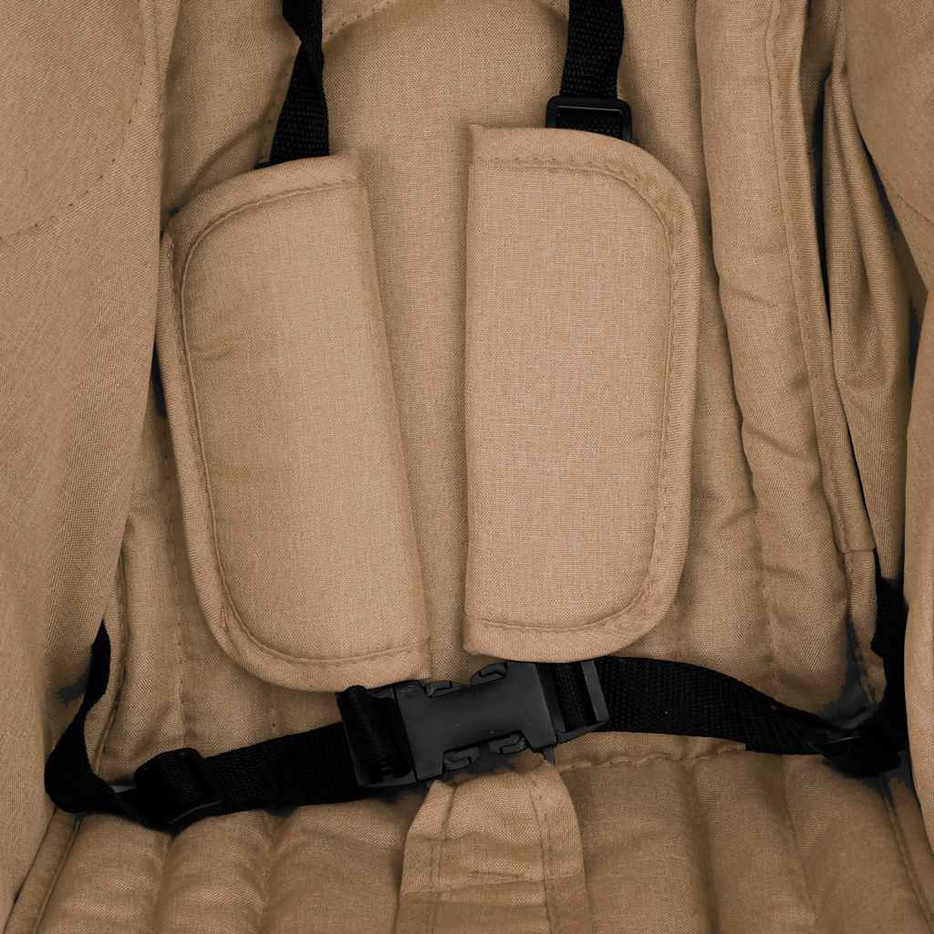 Taupe Stalen Tweezits Wandelwagen - Tweelingwagen, Dubbele Wandelwagen